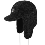 Kangol - Faux Shearling Utility Flap Cap - Black - Headz Up 
