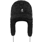 Kangol - Faux Shearling Utility Flap Cap - Black - Headz Up 