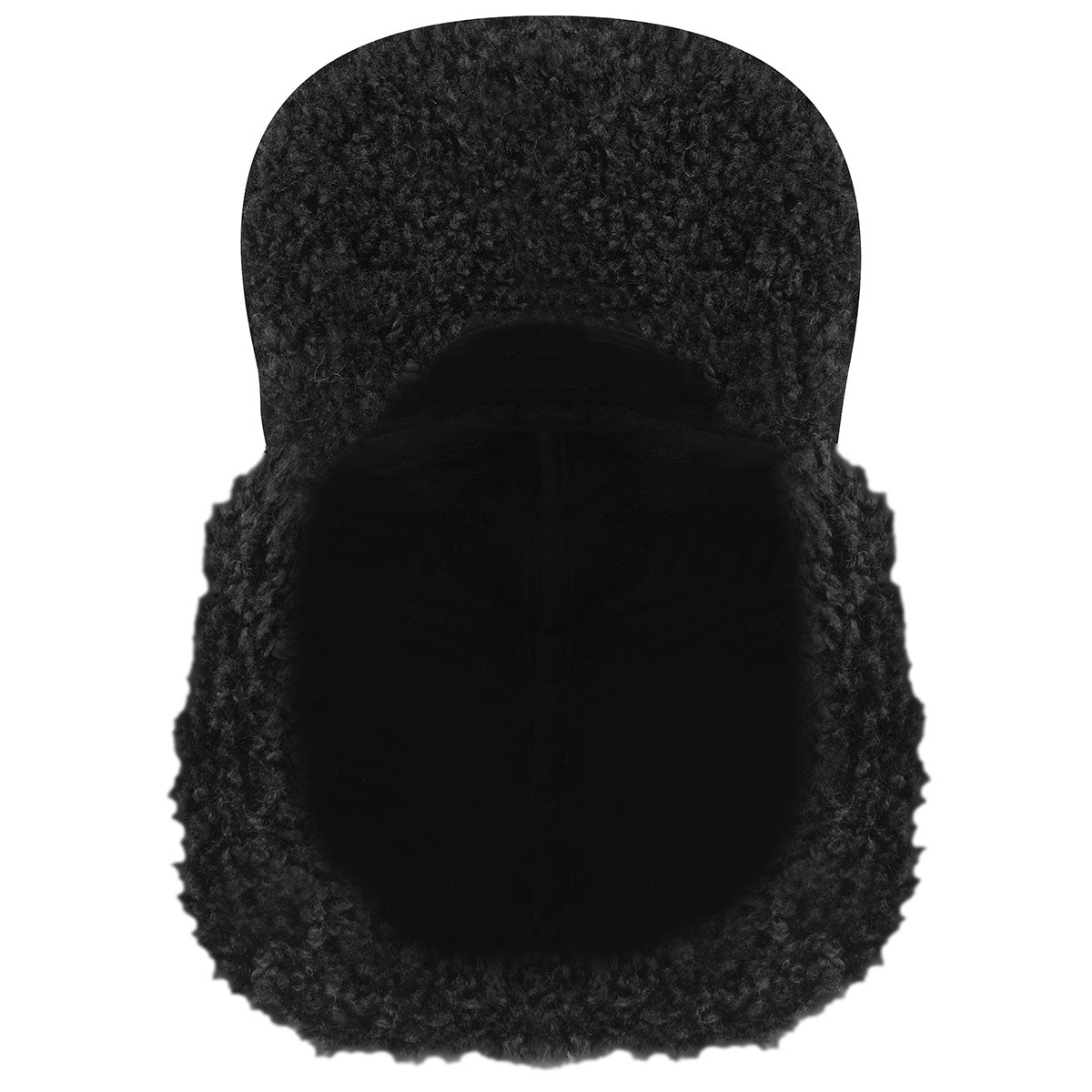 Faux Shearling Utility Flap Cap - Black