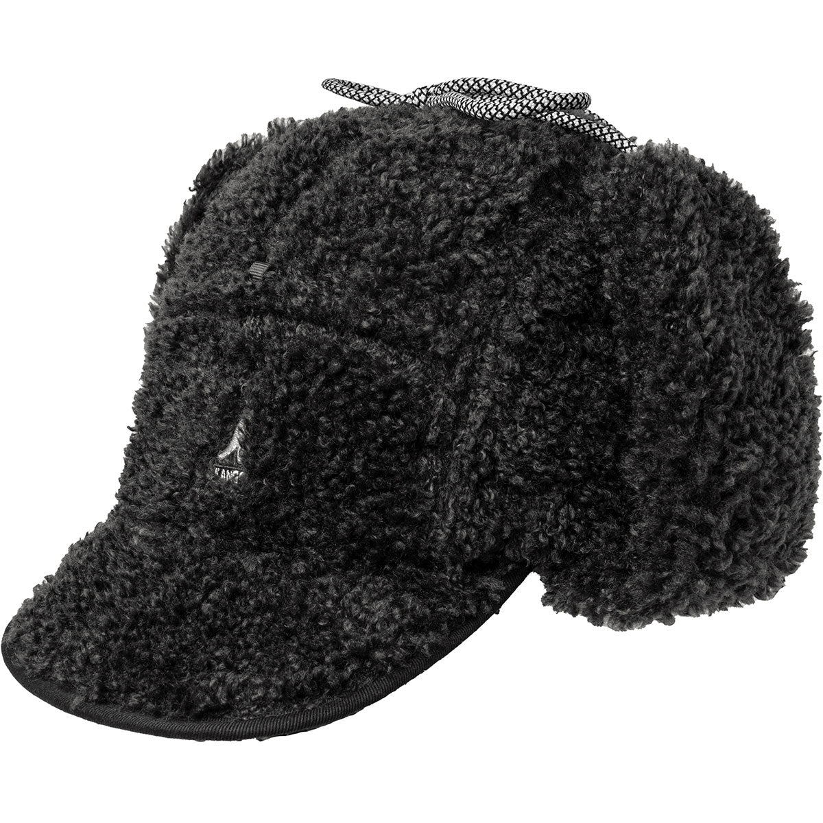 Kangol - Faux Shearling Utility Flap Cap - Black - Headz Up 