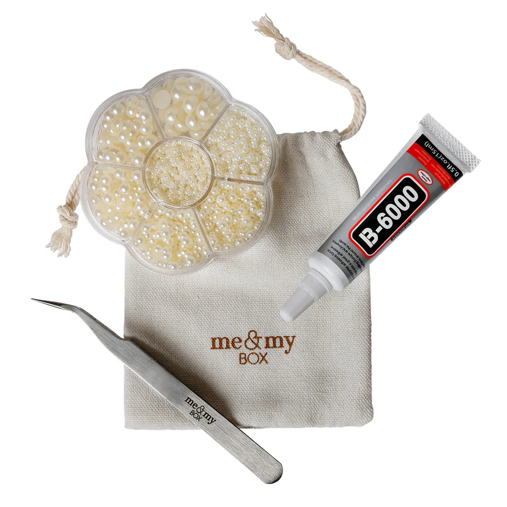 Hvide halverede perler til DIY af caps - Headz Up 