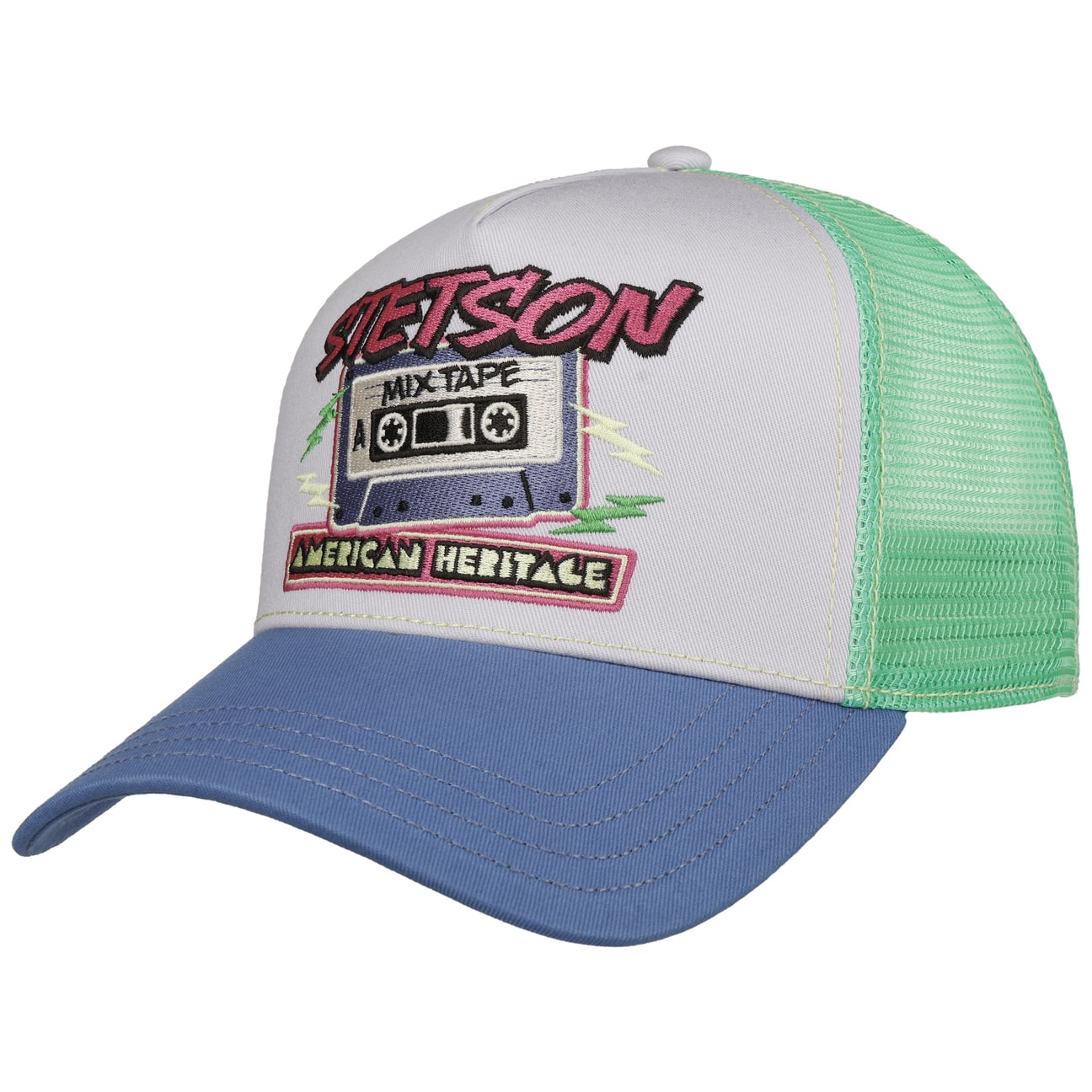 Stetson - MIX TAPE -Trucker Cap - Blue/Grey/Green - Headz Up 