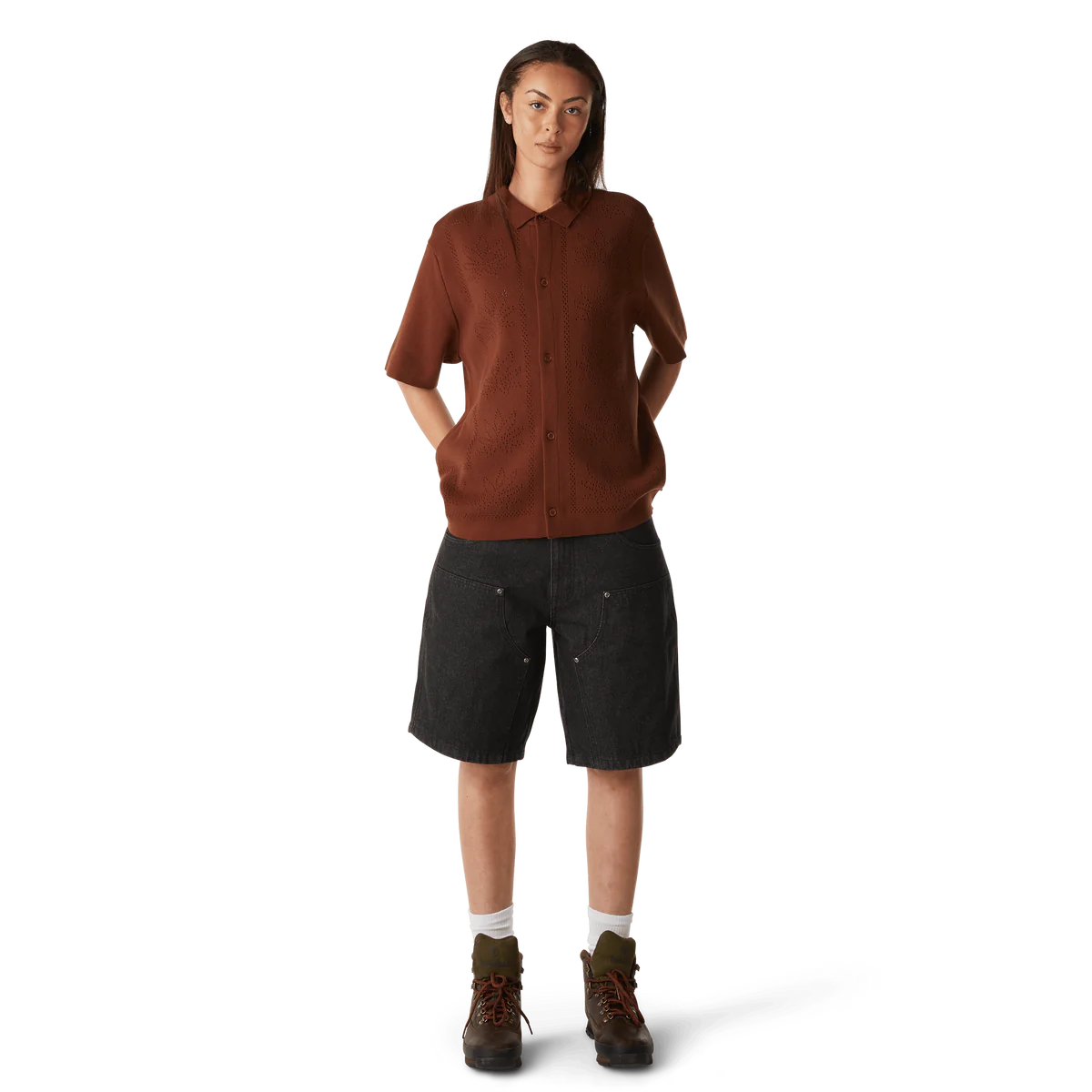 HUF - Plantlife perforated S/S knit top - Sierra - Headz Up 