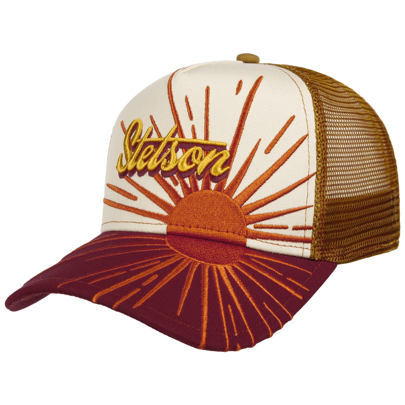 Stetson - Dawn Trucker Cap - Stone/Red/Orange - Headz Up 