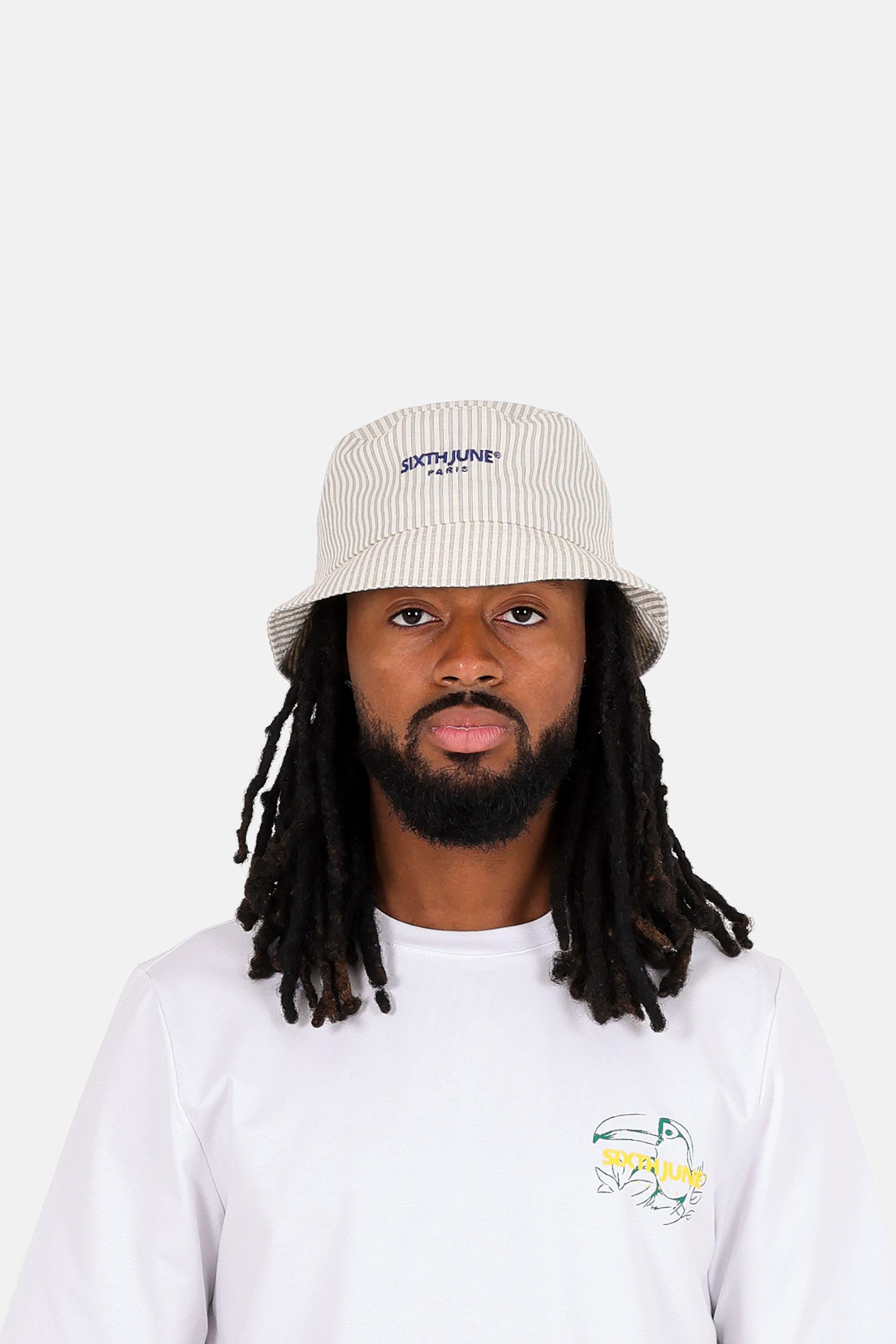 SIXTH JUNE - Textured Stripes Hat - Navy - Headz Up 