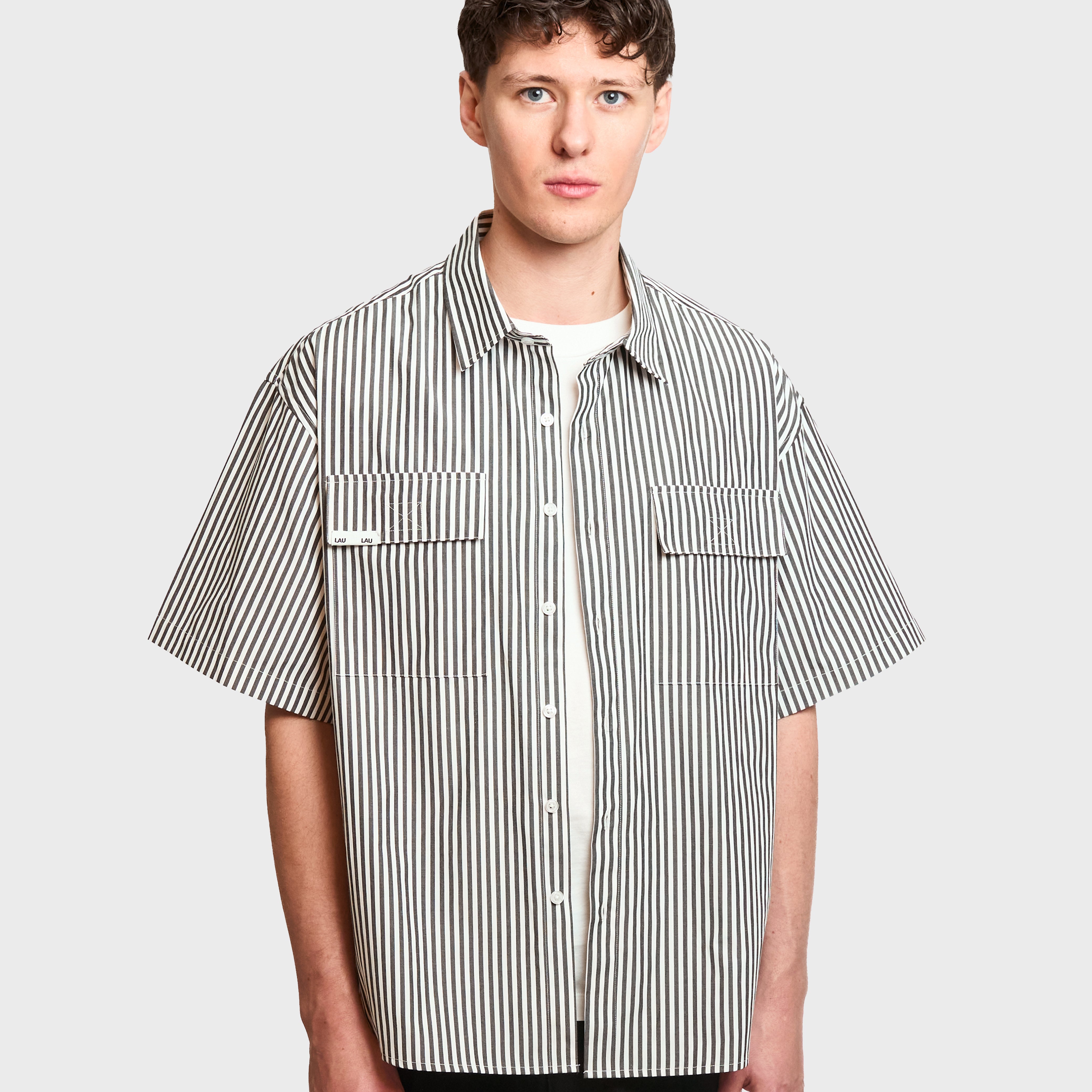 LAU LAU - Short Sleeve Striped Shirt - Black/White - Headz Up 