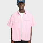 LAU LAU - Short Sleeve Striped Shirt - Pink/White - Headz Up 