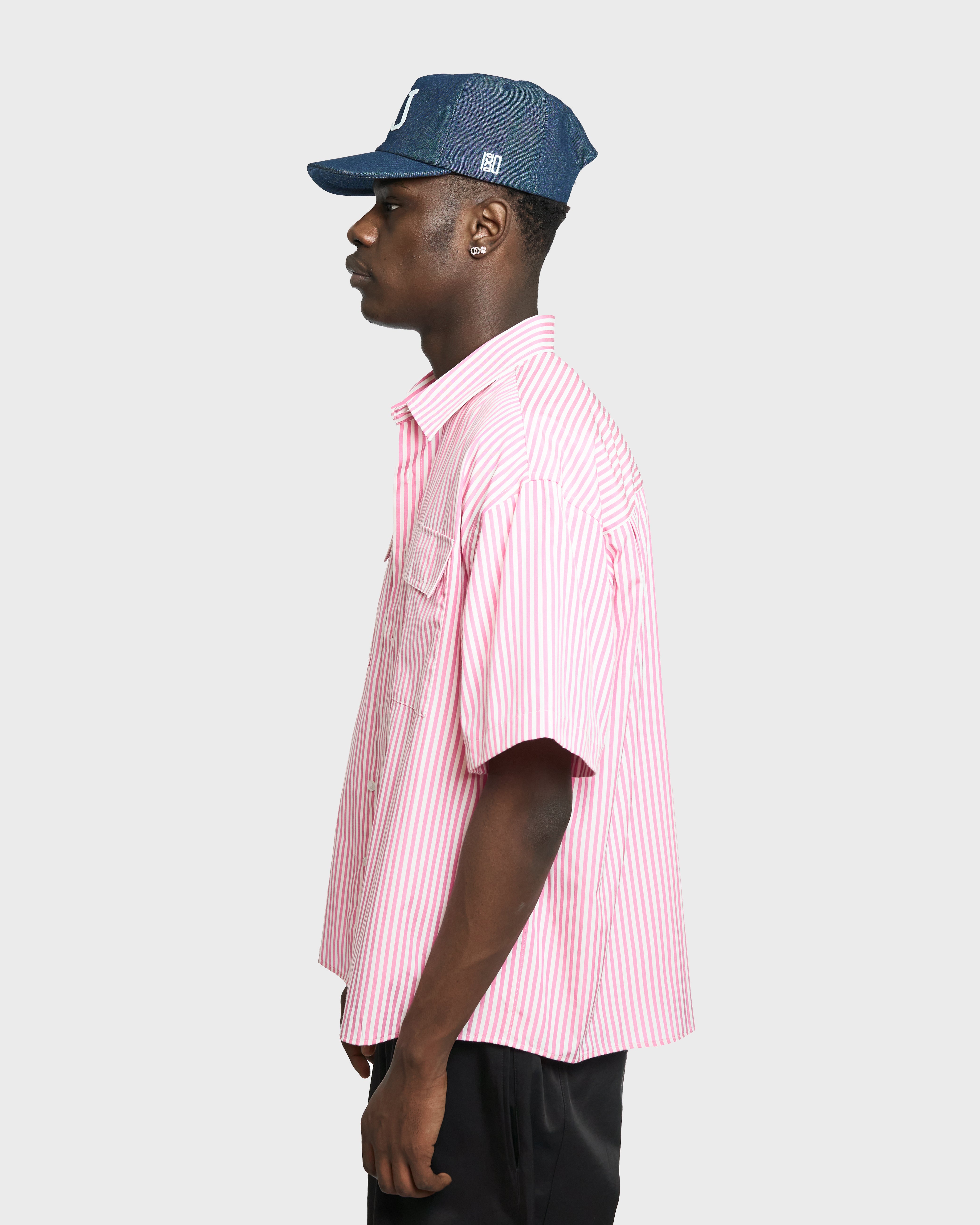 LAU LAU - Short Sleeve Striped Shirt - Pink/White - Headz Up 