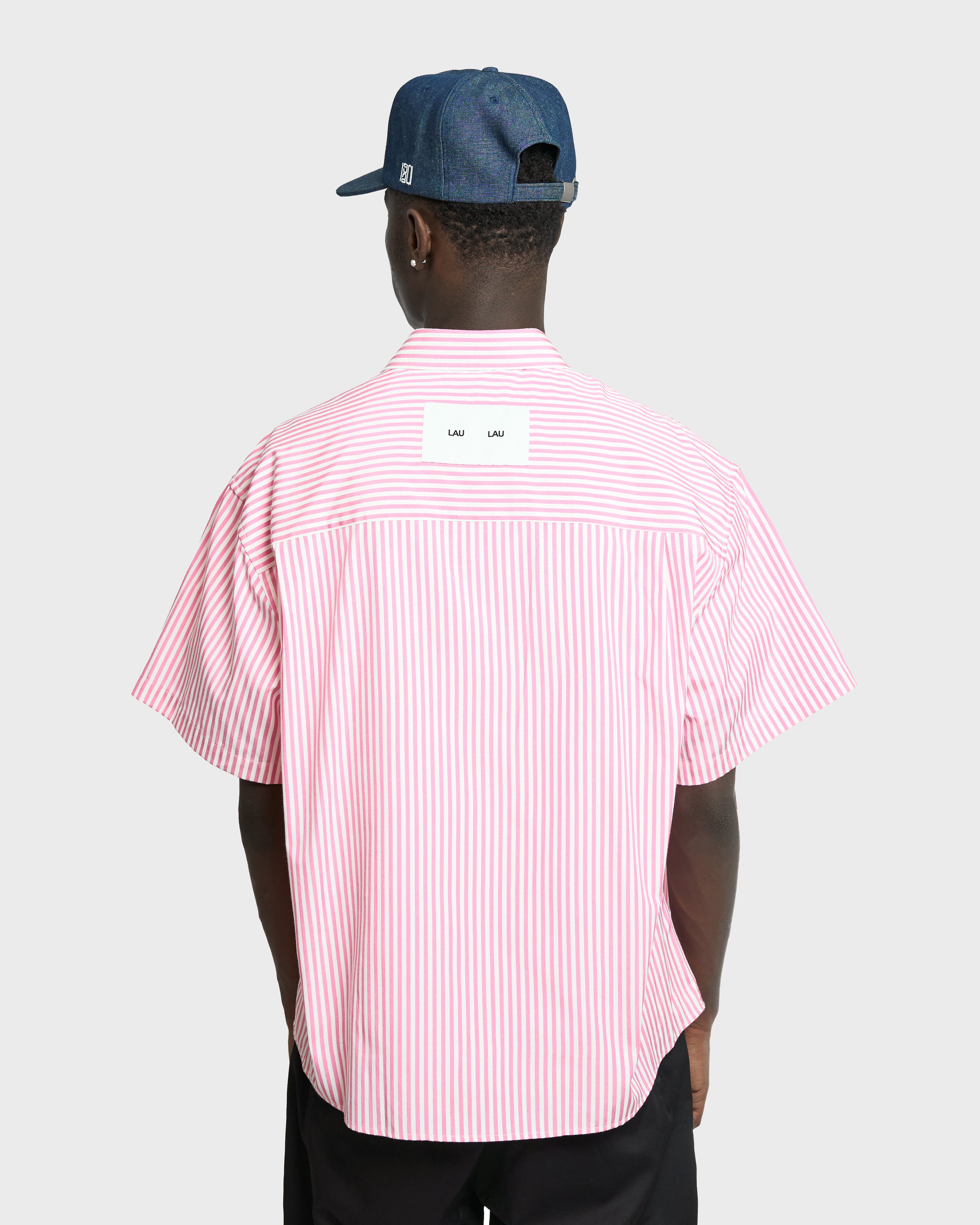 LAU LAU - Short Sleeve Striped Shirt - Pink/White - Headz Up 