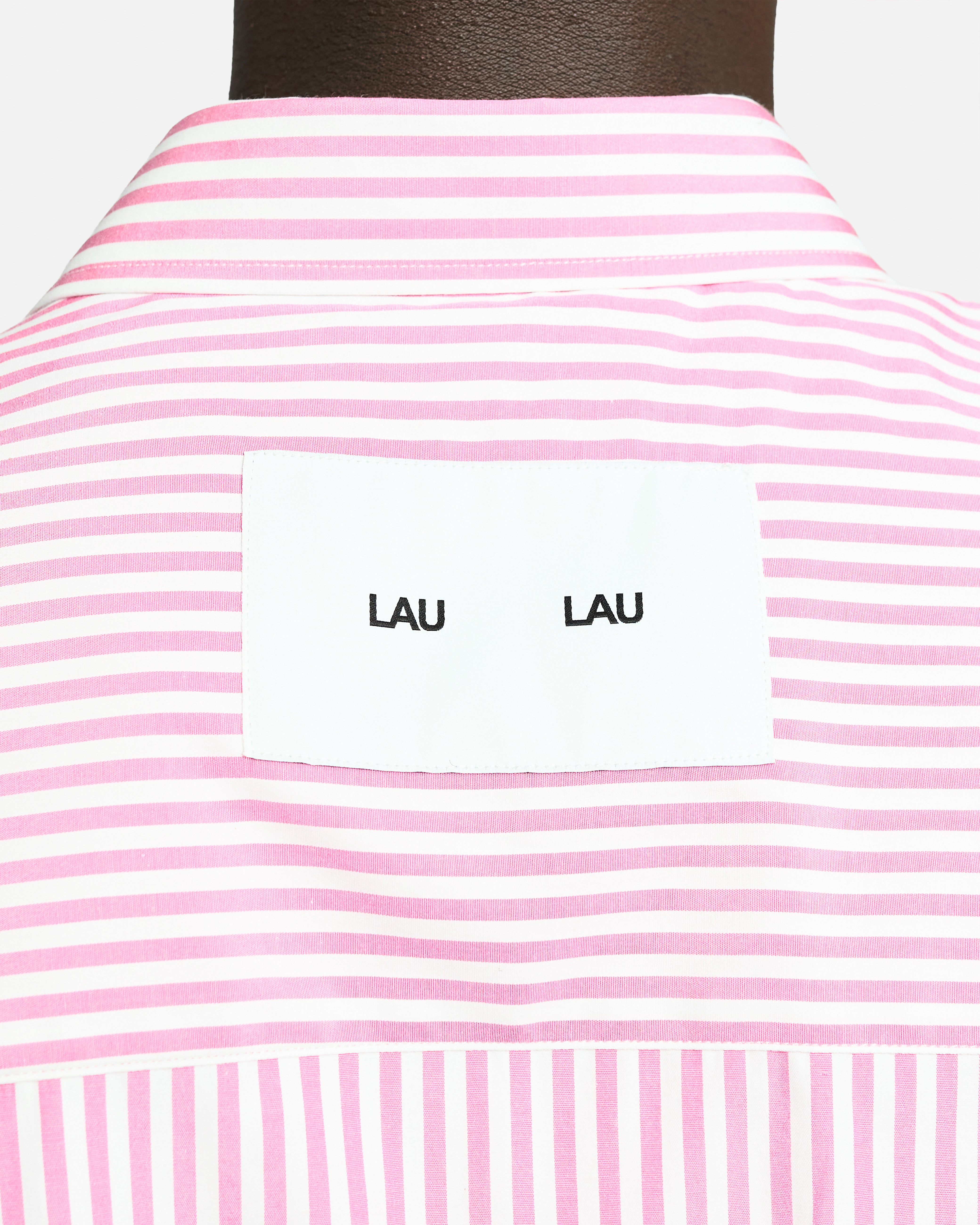 LAU LAU - Short Sleeve Striped Shirt - Pink/White - Headz Up 