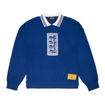 PAS DE MER - Stoned Island Polo Longsleeve - Blue - Headz Up 