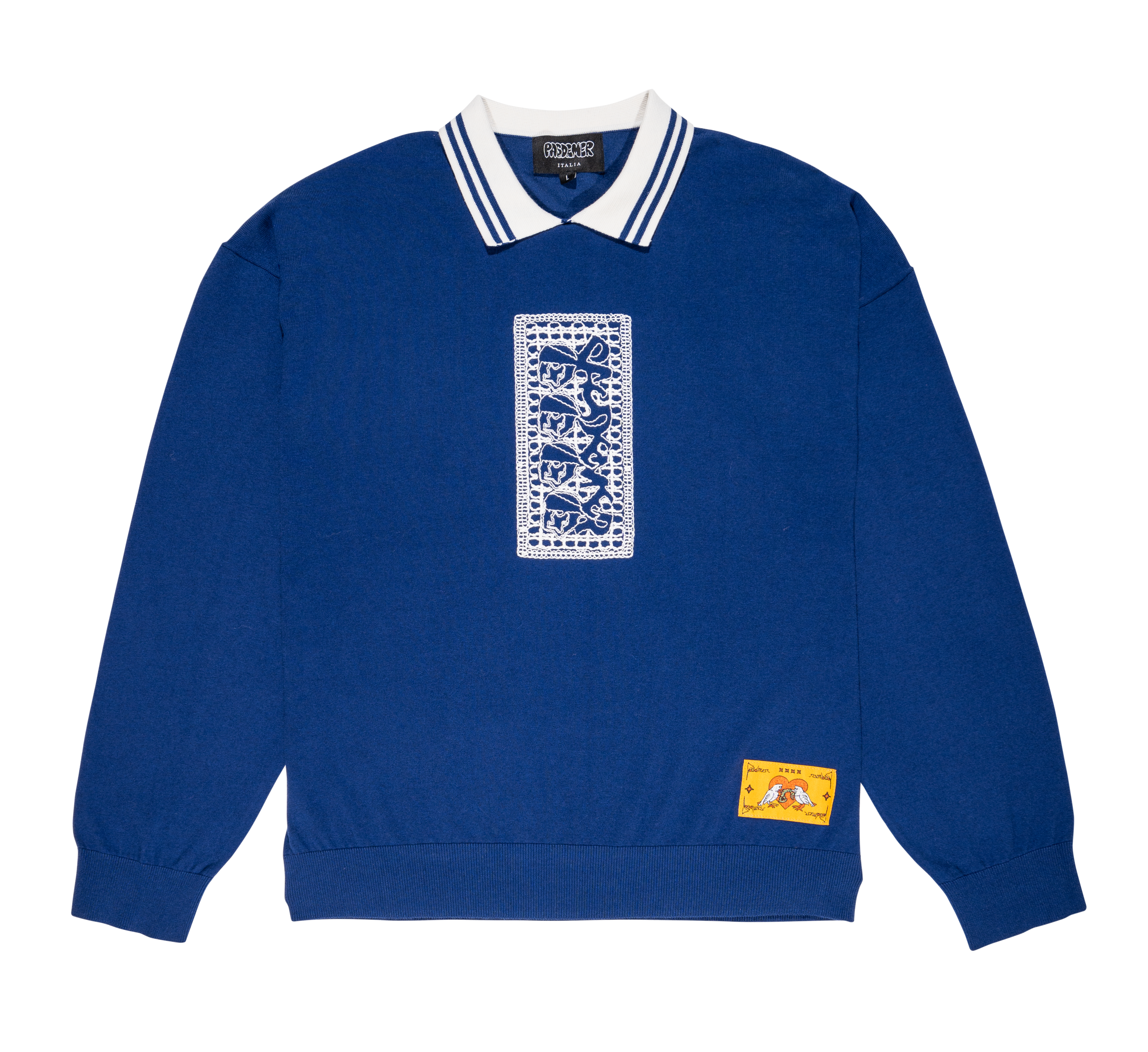 PAS DE MER - Stoned Island Polo Longsleeve - Blue - Headz Up 