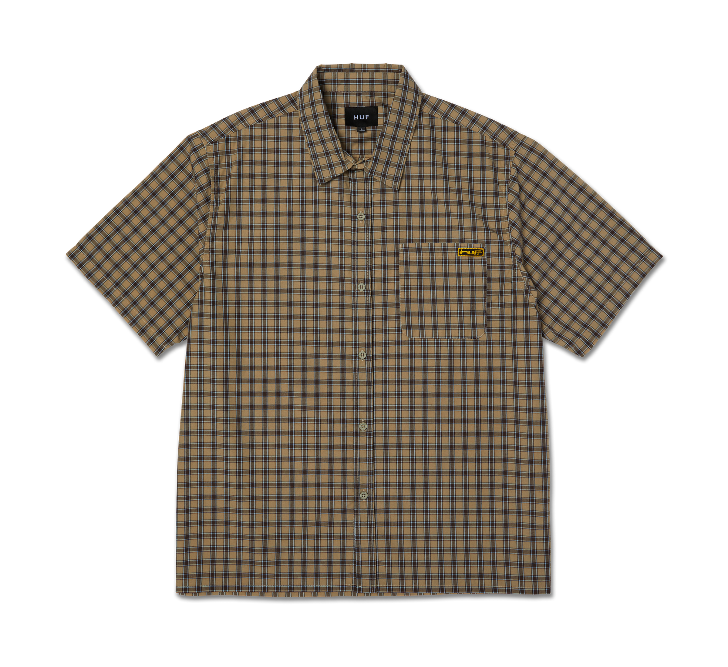 HUF - Stretch Micro Plaid S/S Shirt - CLAY - Headz Up 