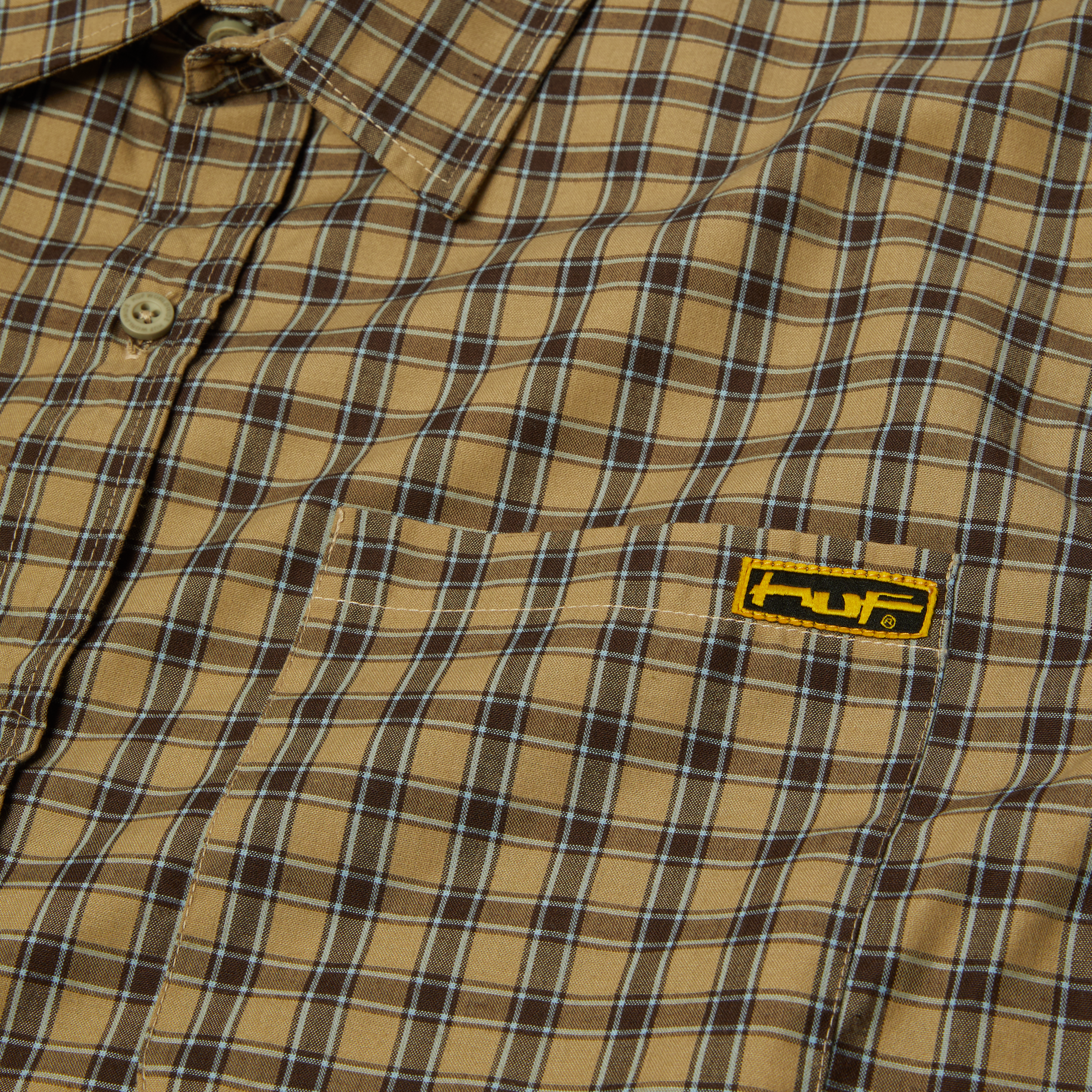 HUF - Stretch Micro Plaid S/S Shirt - CLAY - Headz Up 