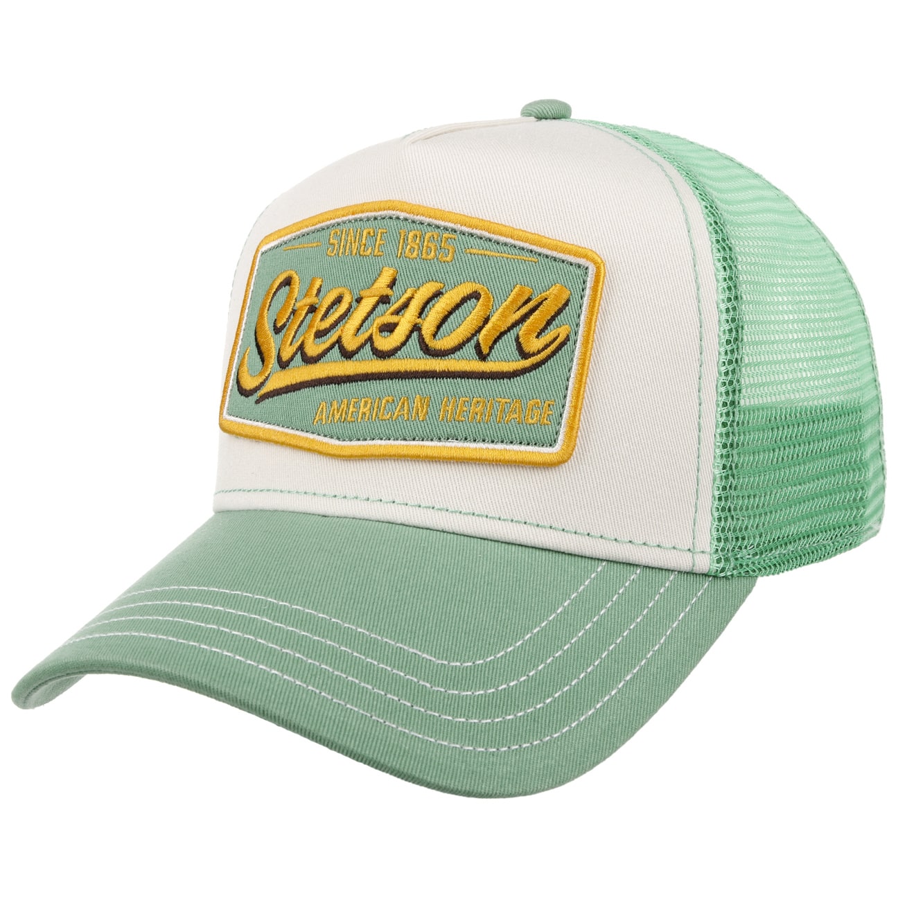 Stetson - Heritage Vintage Trucker Cap - Mint/Off White - Headz Up 