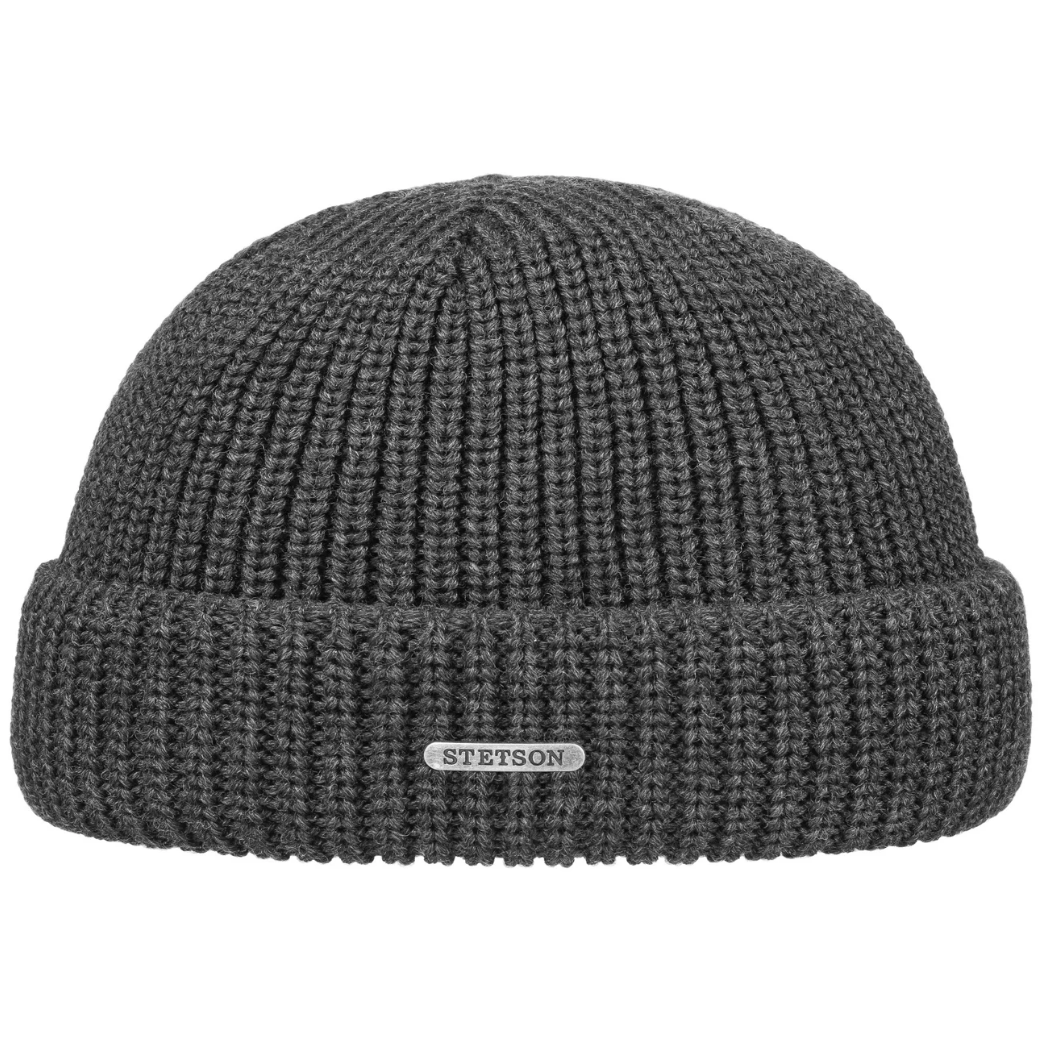 Stetson - Short Beanie Merino - Anthracite - Headz Up 