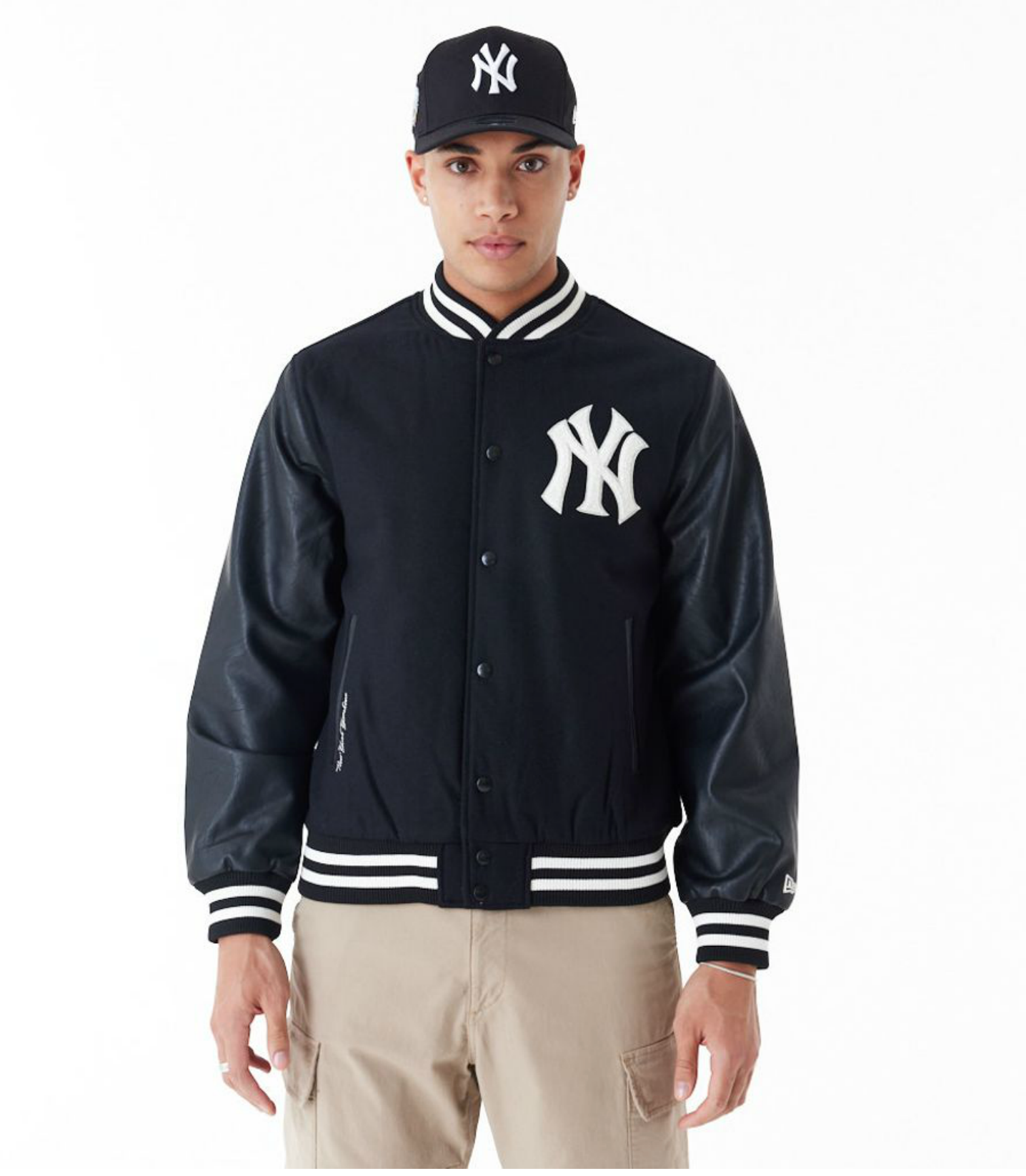 New Era - MLB World Series Varsity Jacket New York Yankees - Black/Off White - Headz Up 