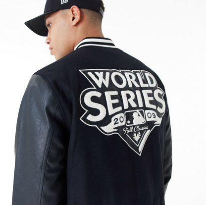 New Era - MLB World Series Varsity Jacket New York Yankees - Black/Off White - Headz Up 