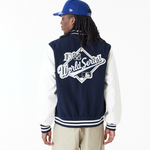 New Era - MLB World Series Varsity Jacket Los Angeles Dodgers -Navy/Off White - Headz Up 