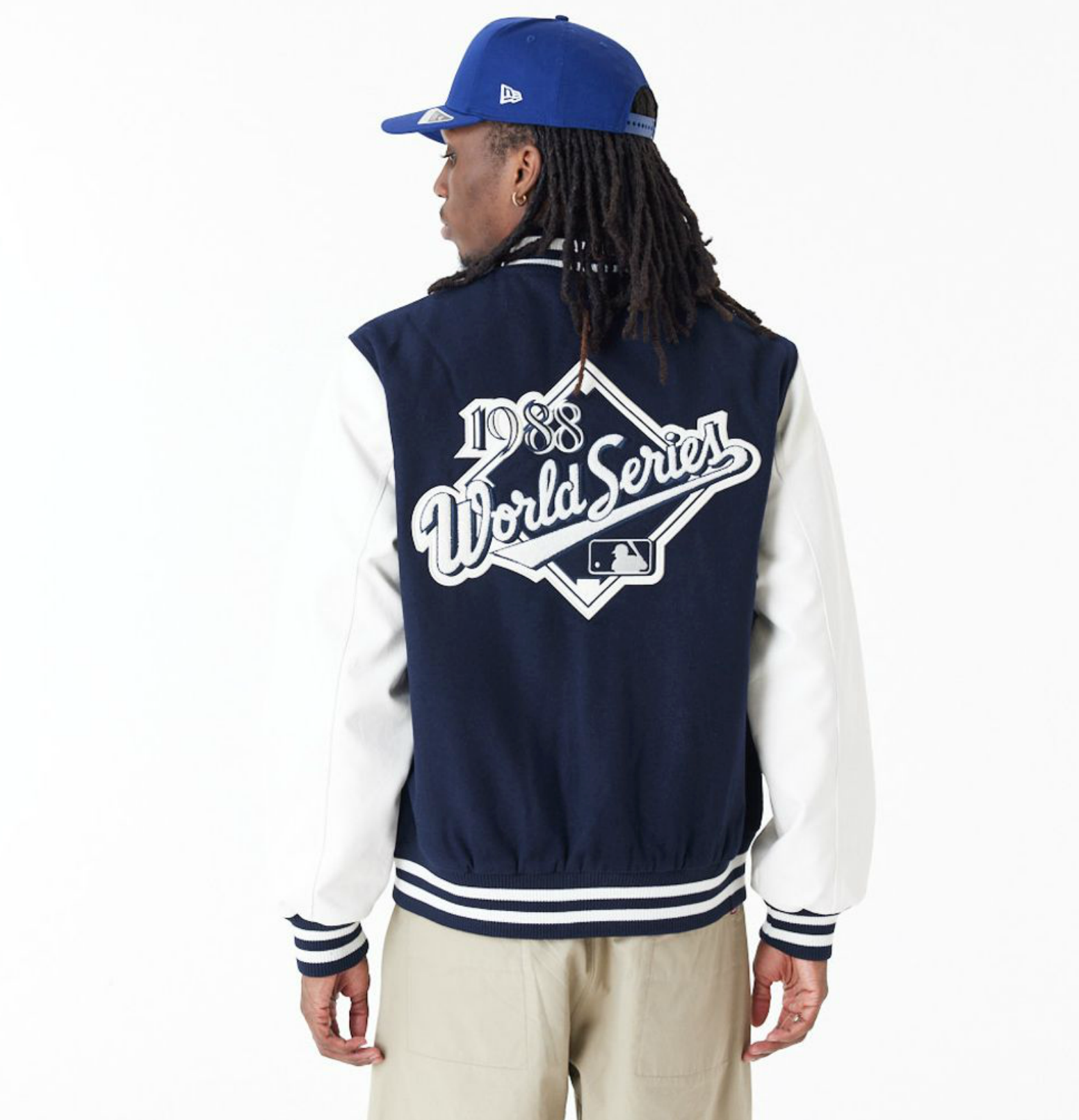 New Era - MLB World Series Varsity Jacket Los Angeles Dodgers -Navy/Off White - Headz Up 