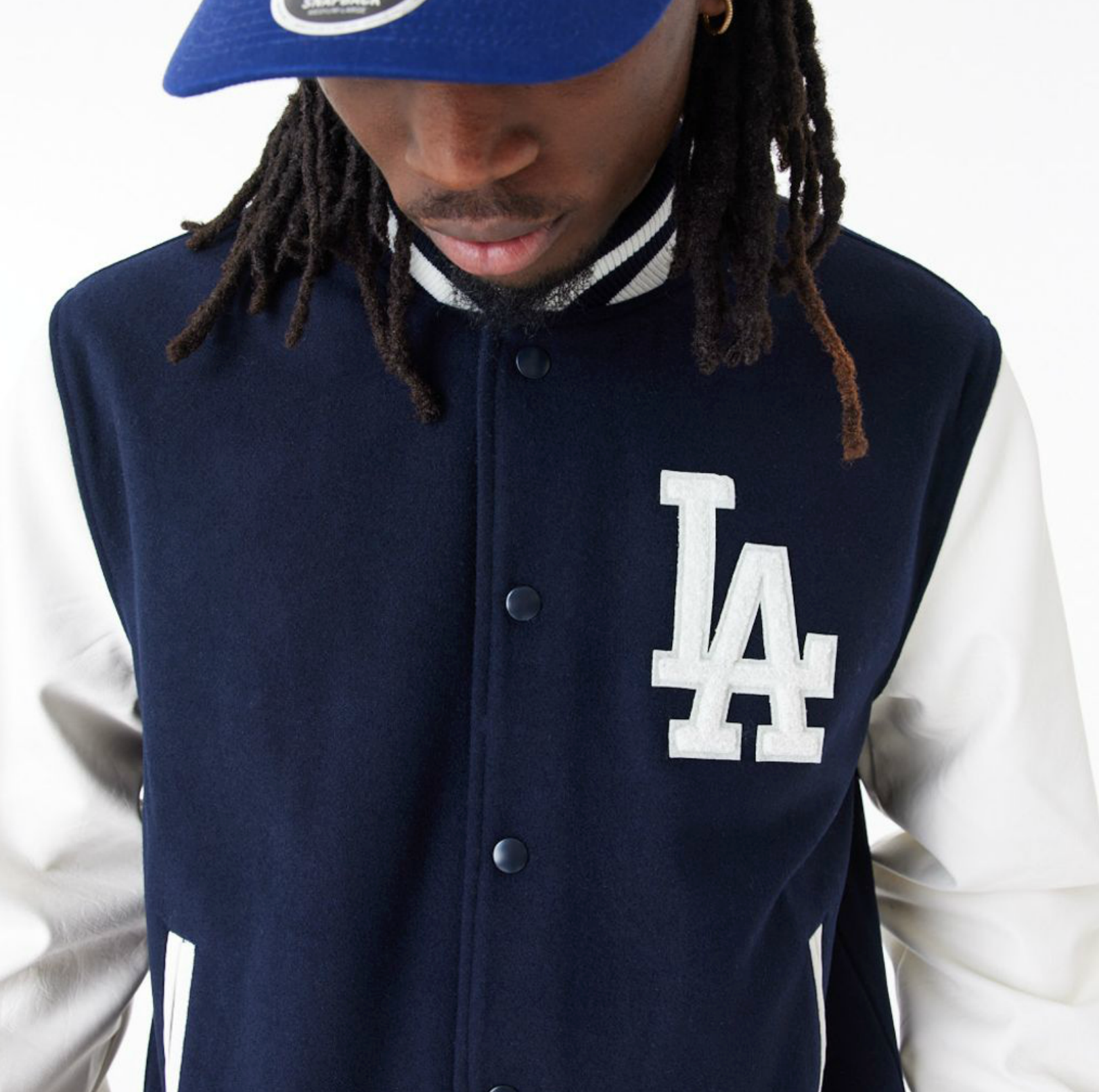 New Era - MLB World Series Varsity Jacket Los Angeles Dodgers -Navy/Off White - Headz Up 