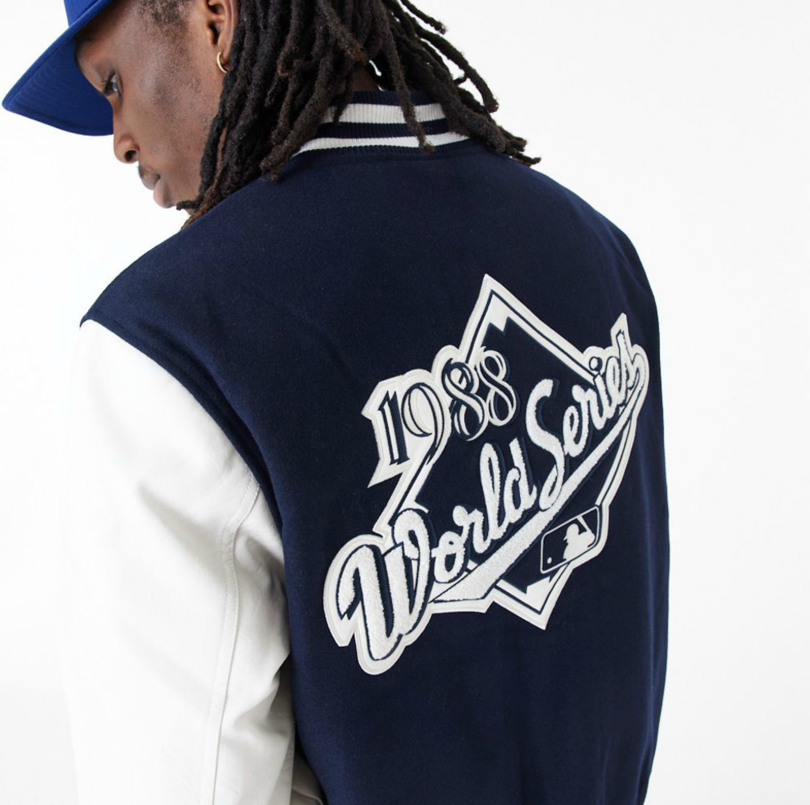 New Era - MLB World Series Varsity Jacket Los Angeles Dodgers -Navy/Off White - Headz Up 