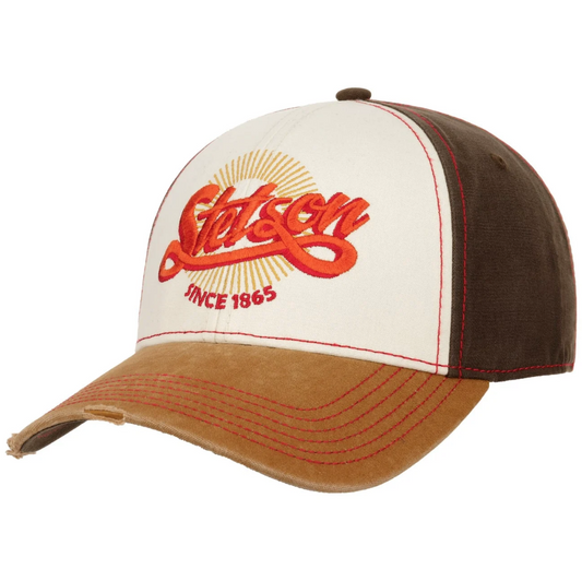 Stetson - Vintage Distressed Baseball Cap - Brown/White - Headz Up 