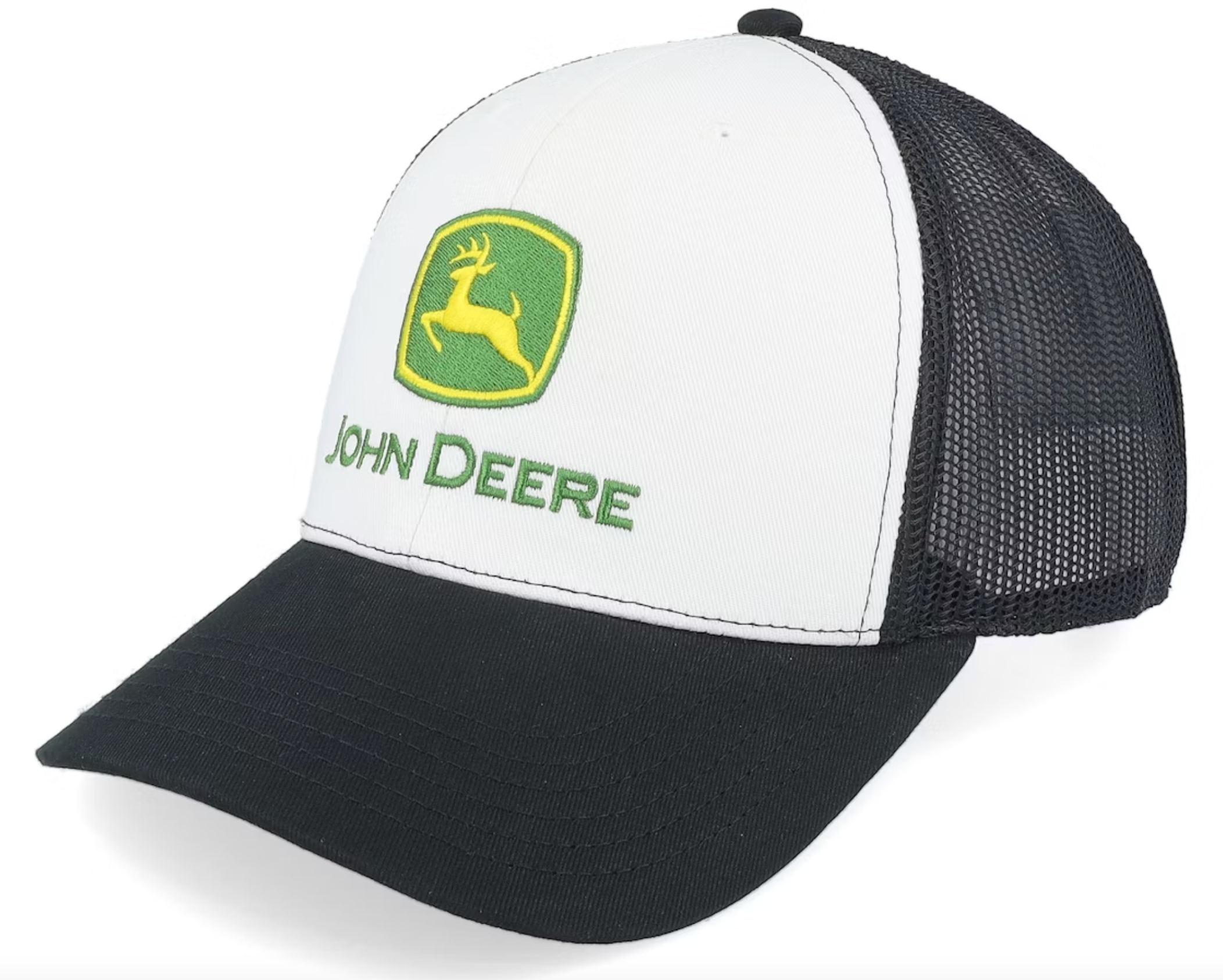 John Deere - Current JD TM Embroidery Trucker - Black/White - Headz Up 