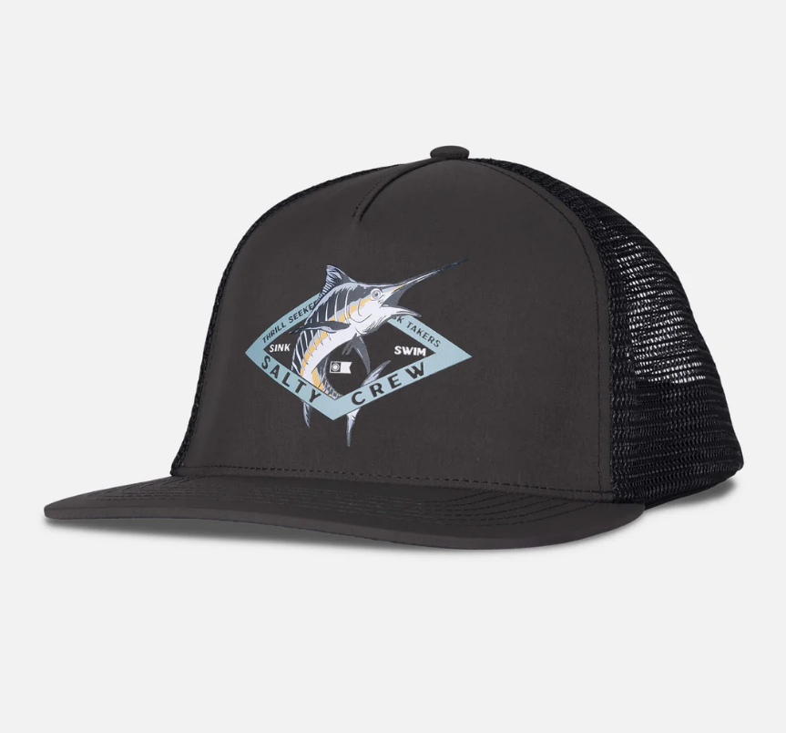 Salty Crew - Diamond Marlin - Trucker Cap - Charcoal - Headz Up 