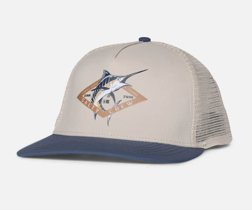Salty Crew - Diamond Marlin - Trucker Cap - Oyster/Slate - Headz Up 