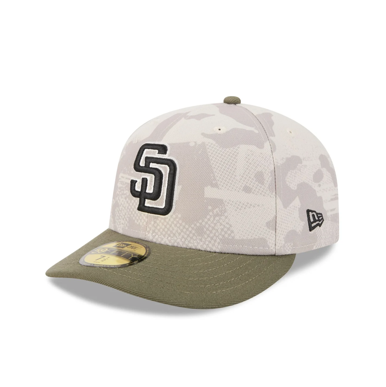 New Era - 59FIFTY Fitted Cap - San Diego Padres - Armed Forces (2025) - Stone/Olive - Headz Up 