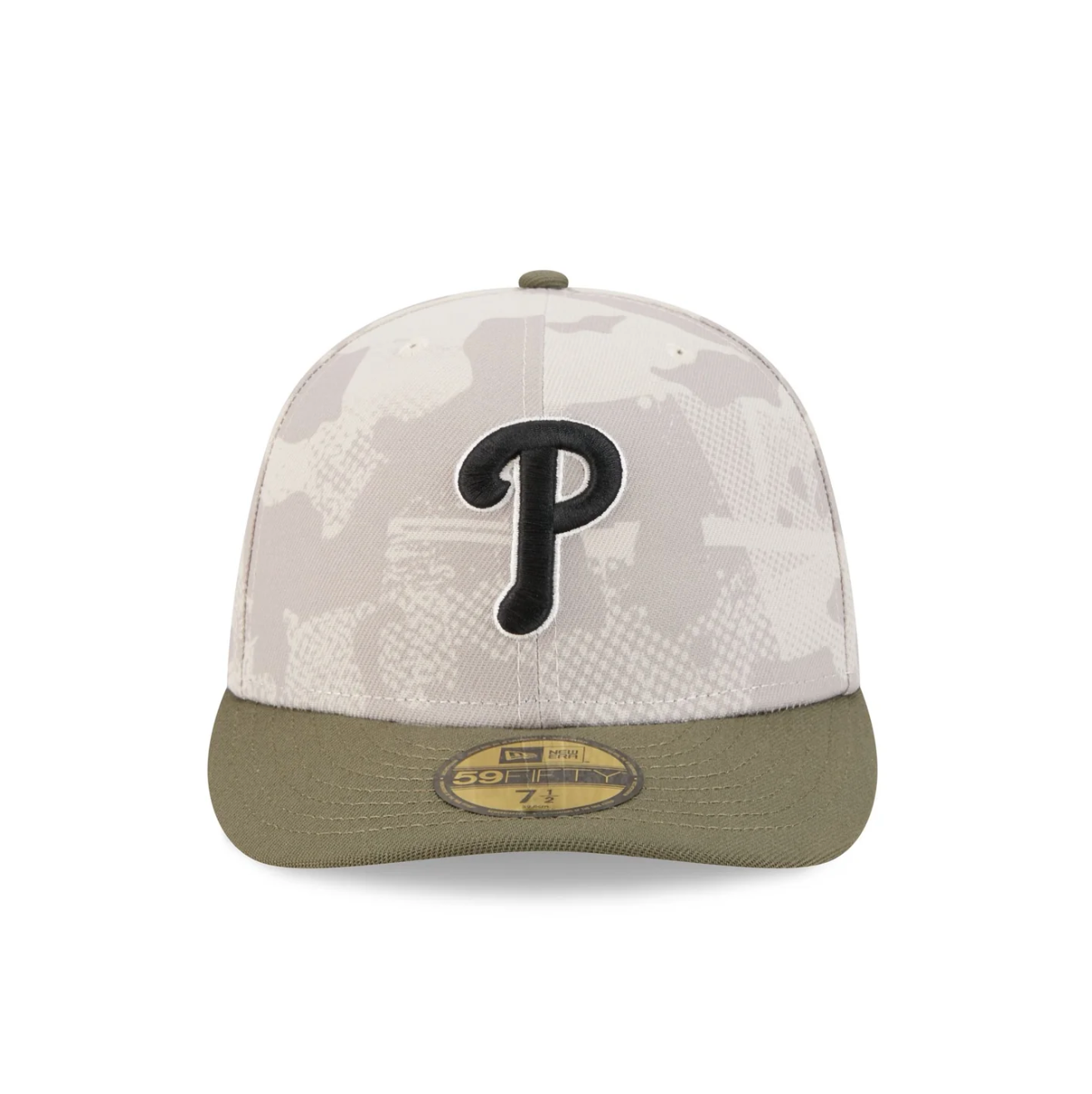 New Era - 59FIFTY Fitted Cap - Philadelphia Phillies - Armed Forces (2025) - Stone/Olive - Headz Up 