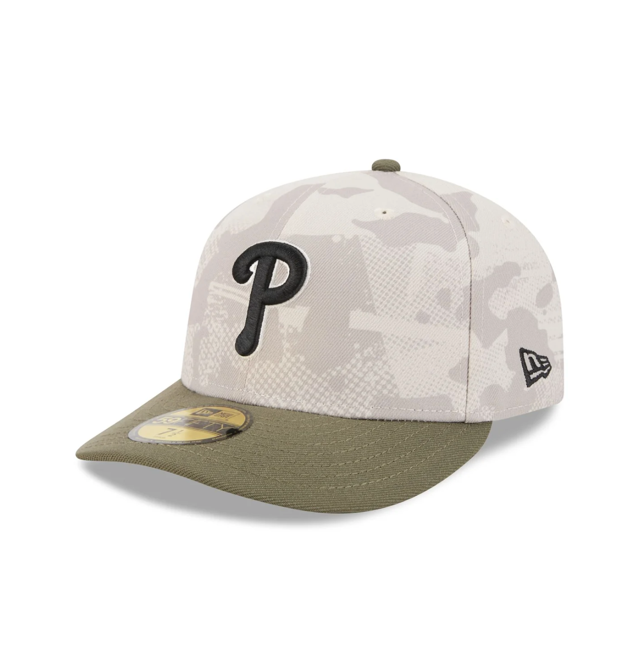 New Era - 59FIFTY Fitted Cap - Philadelphia Phillies - Armed Forces (2025) - Stone/Olive - Headz Up 