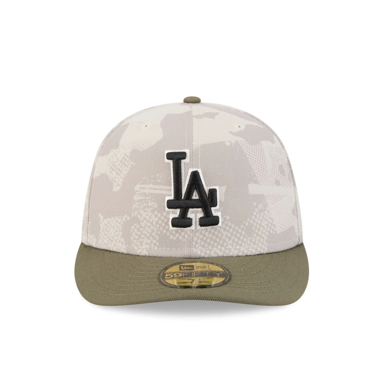 New Era - 59FIFTY Fitted Cap - Los Angeles Dodgers - Armed Forces (2025) - Stone/Olive - Headz Up 