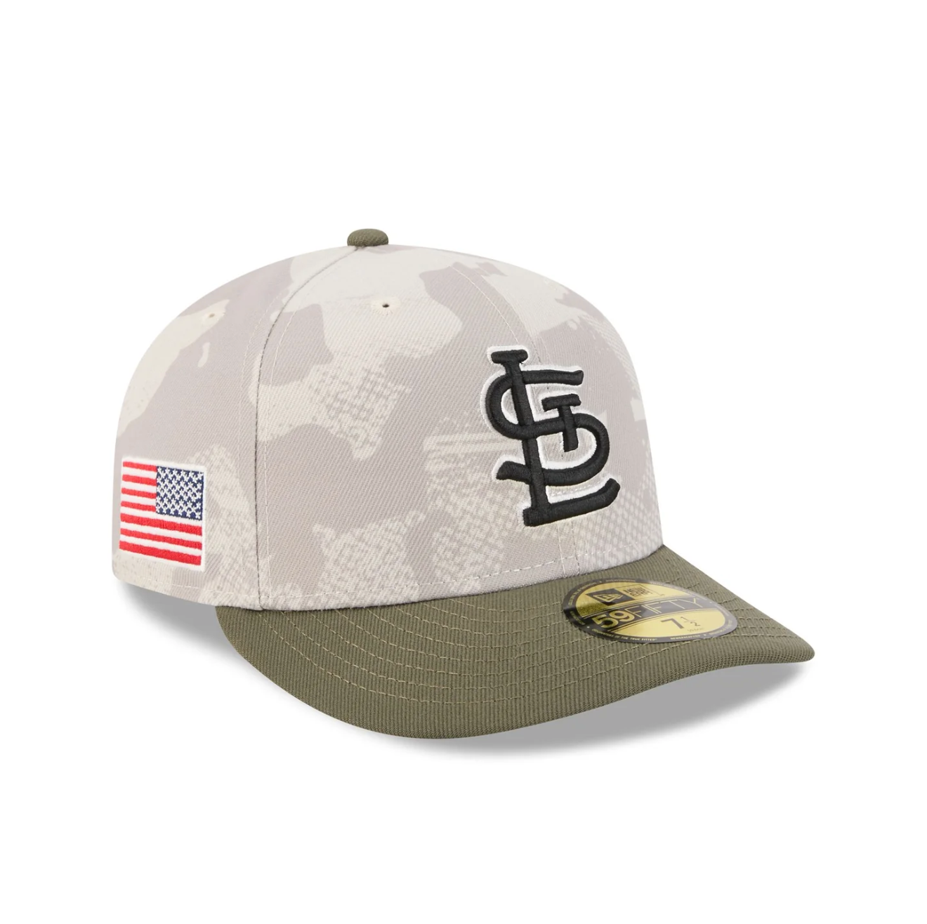 New Era - 59FIFTY Fitted Cap - St. Louis Cardinals - Armed Forces (2025) - Stone/Olive - Headz Up 