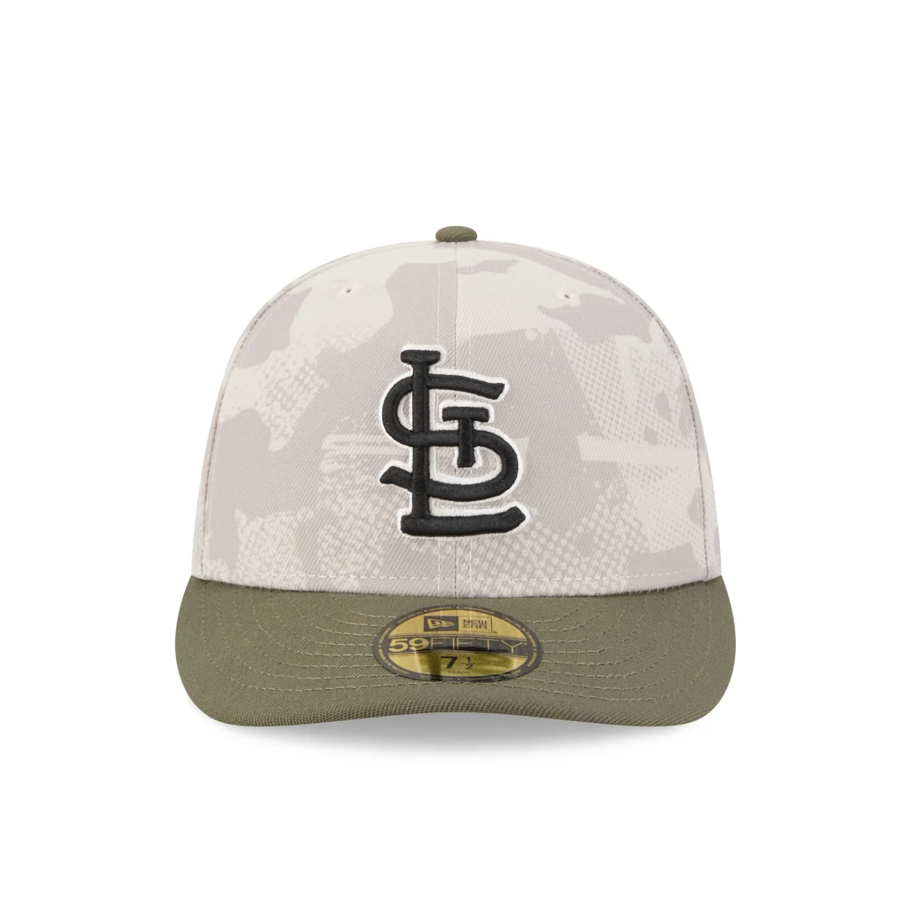 New Era - 59FIFTY Fitted Cap - St. Louis Cardinals - Armed Forces (2025) - Stone/Olive - Headz Up 