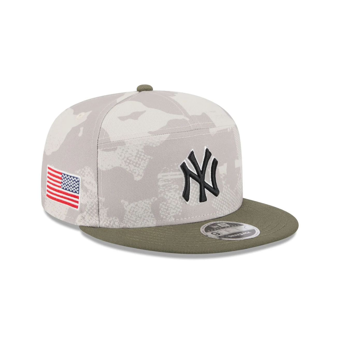New Era - 9FIFTY SPLIT PANEL - New York Yankees - Armed Forces (2025) - Stone/Olive - Headz Up 