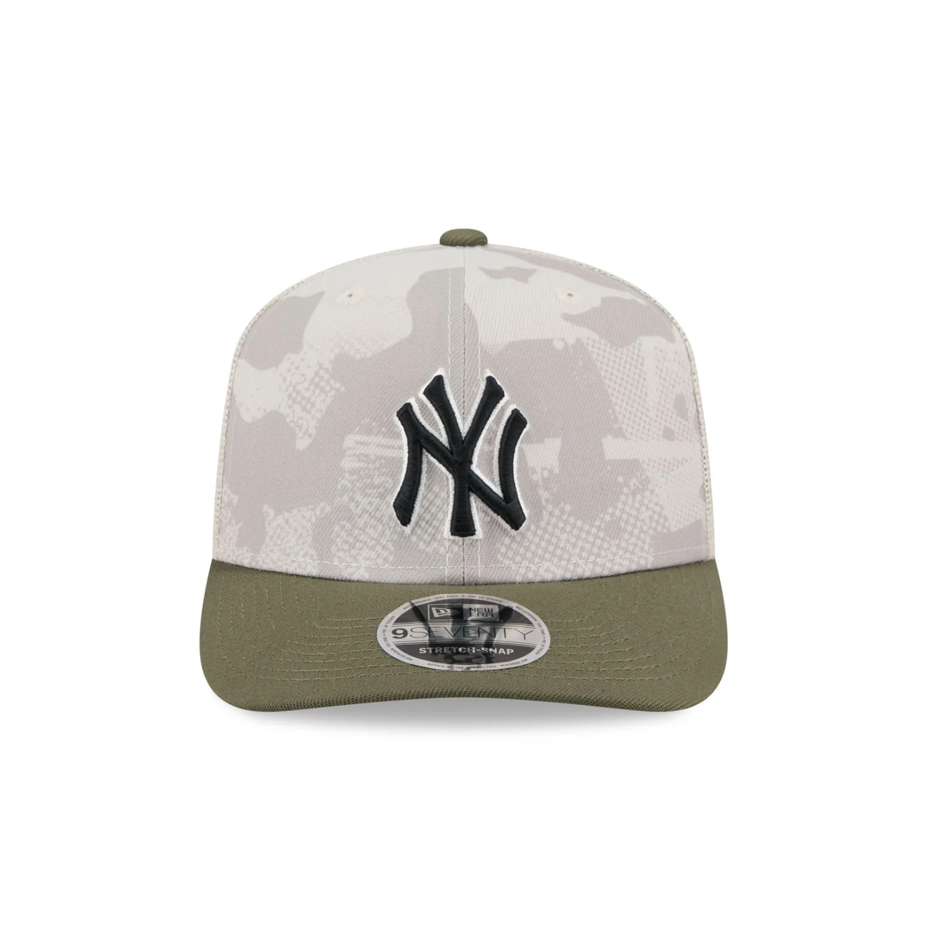 New Era - 9SEVENTY Stretch Fit - New York Yankees - Armed Forces (2025) - Stone/Olive - Headz Up 