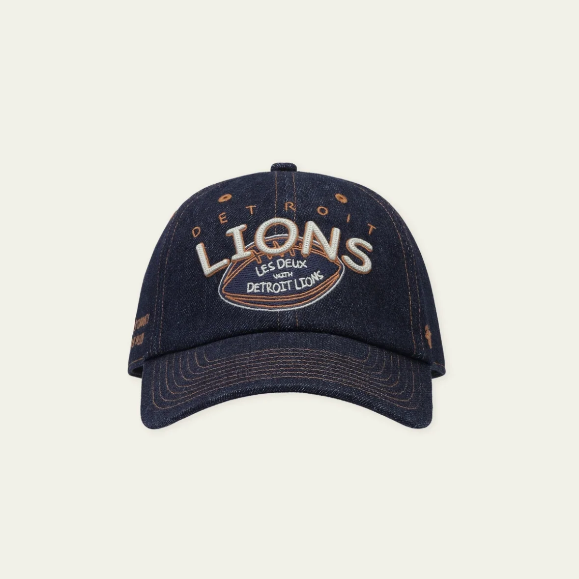 LES DEUX LD X NFL broderet cap i mørk denimblå med justerbar lukning