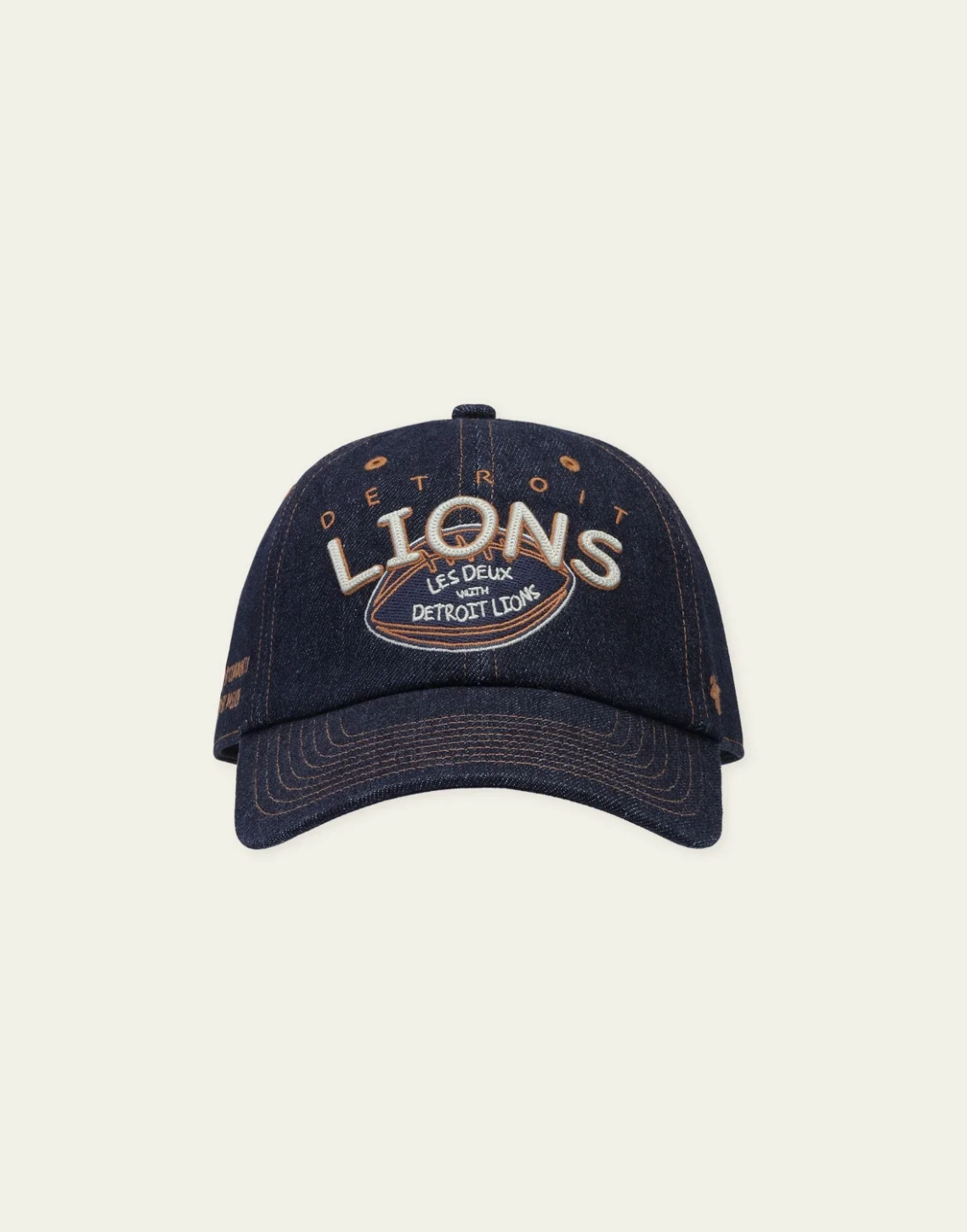 LES DEUX LD X NFL broderet cap i mørk denimblå med justerbar lukning