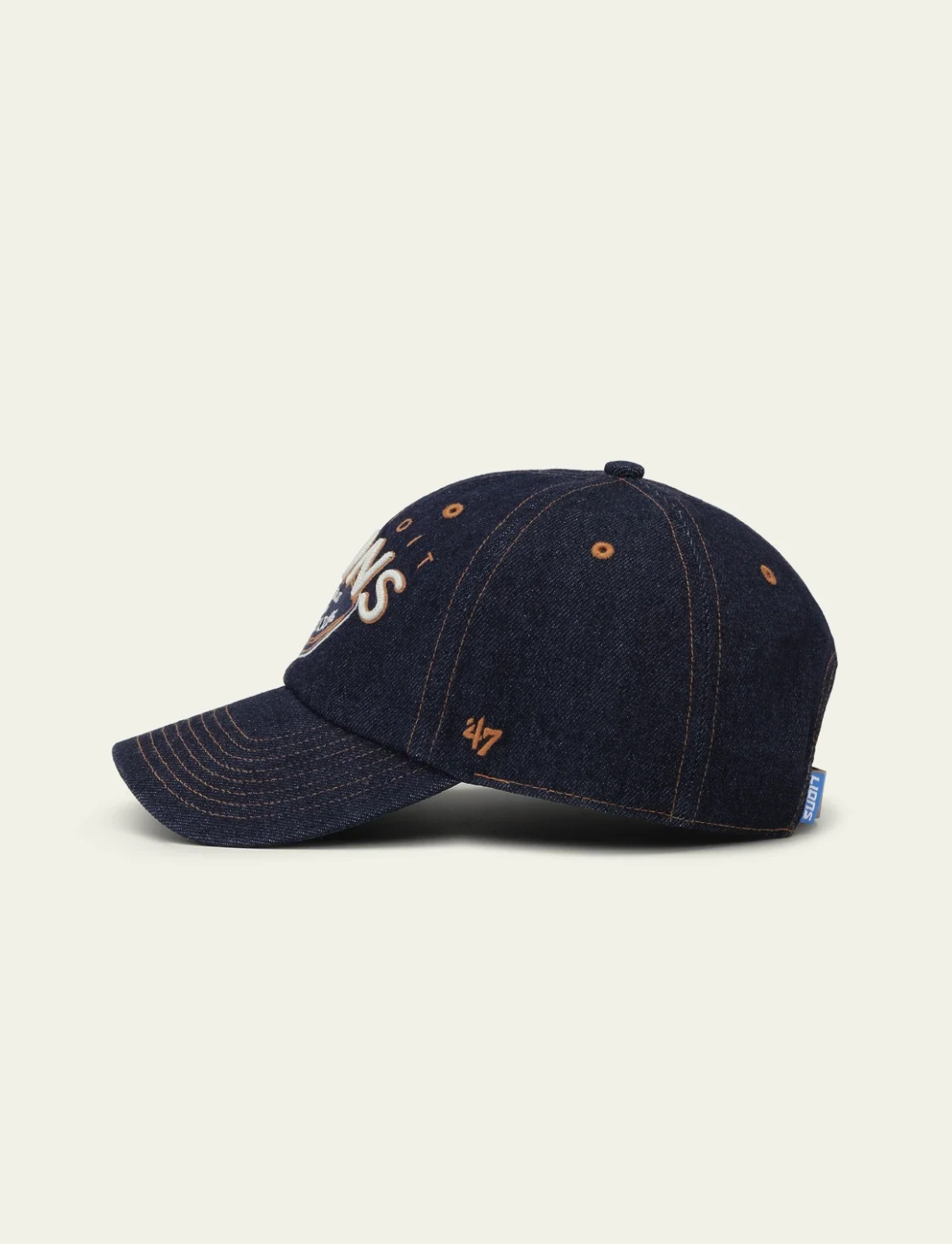 LES DEUX LD X NFL EMB cap i mørk denimblå med broderet NFL-logo