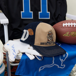 LES DEUX LD X NFL Side Hit denim-panel kasket i mørk marineblå med sidelogo