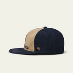 LES DEUX LD X NFL Side Hit denim cap i mørk navyblå med sidepatch