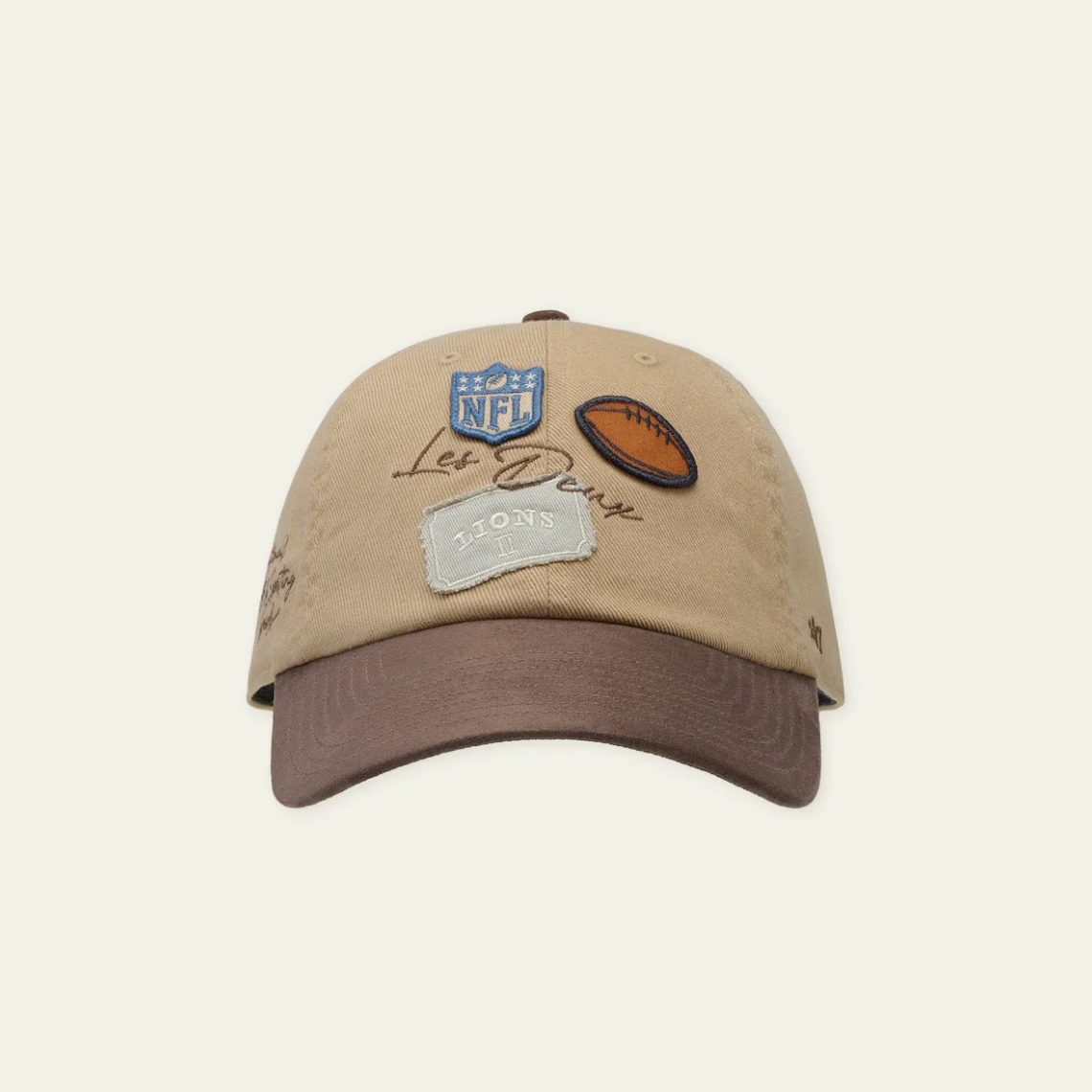 LES DEUX LD X NFL Suede Contrast Visor cap i sand med kontrastfarvet skygge
