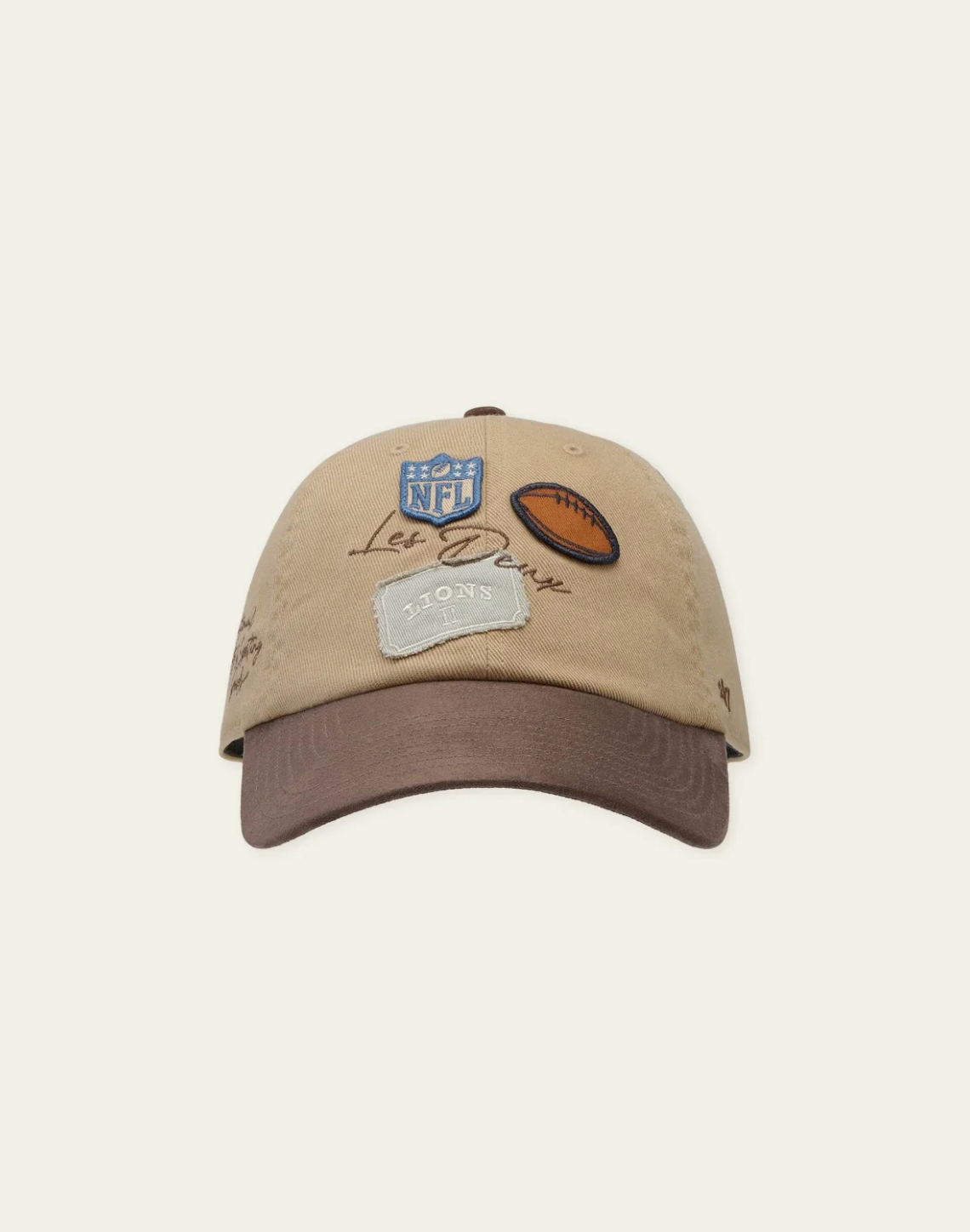 LES DEUX LD X NFL Suede Contrast Visor cap i sand med kontrastfarvet skygge
