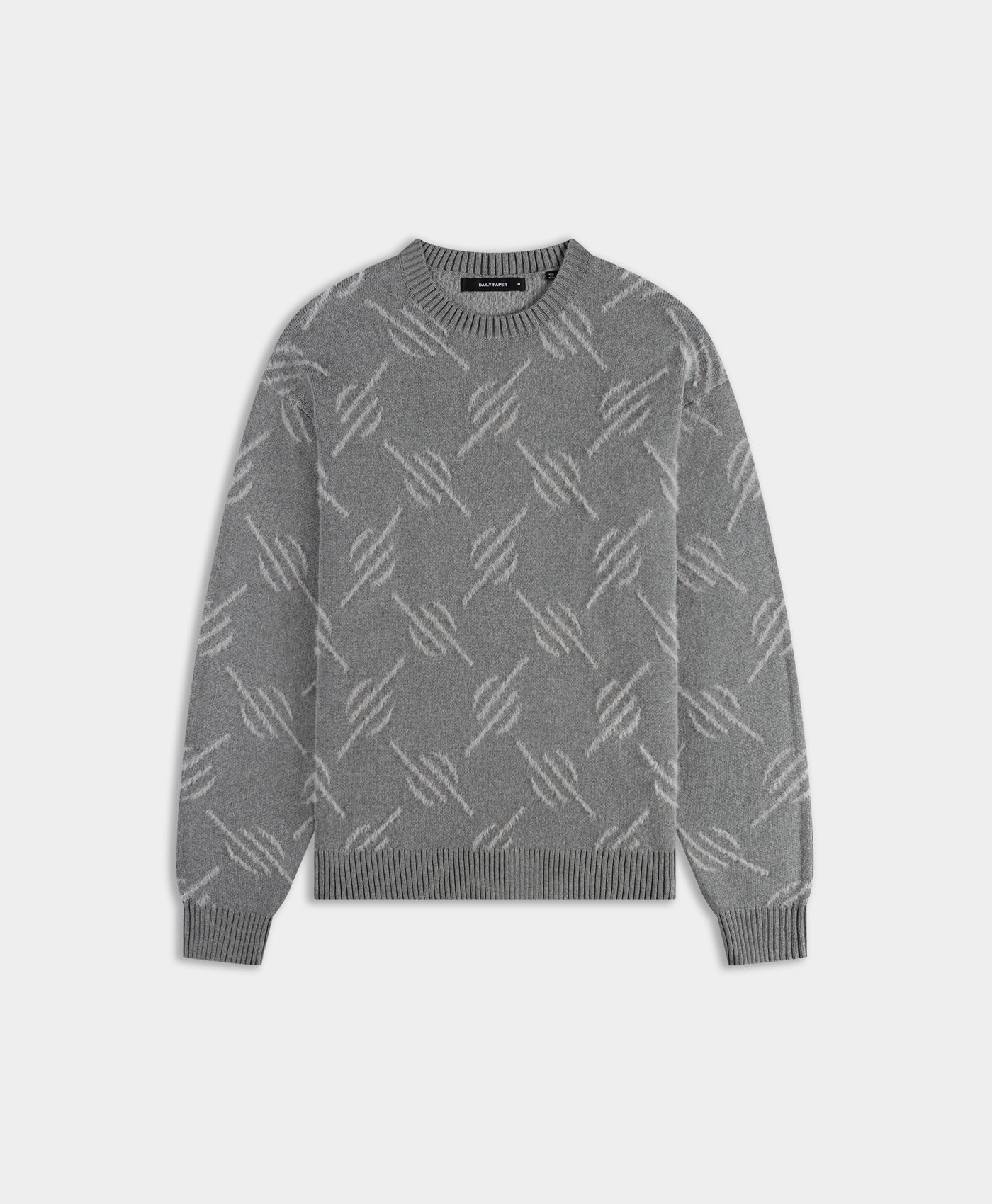DAILY PAPER - Tevin Monogram Knit Sweater - Grey - Headz Up 