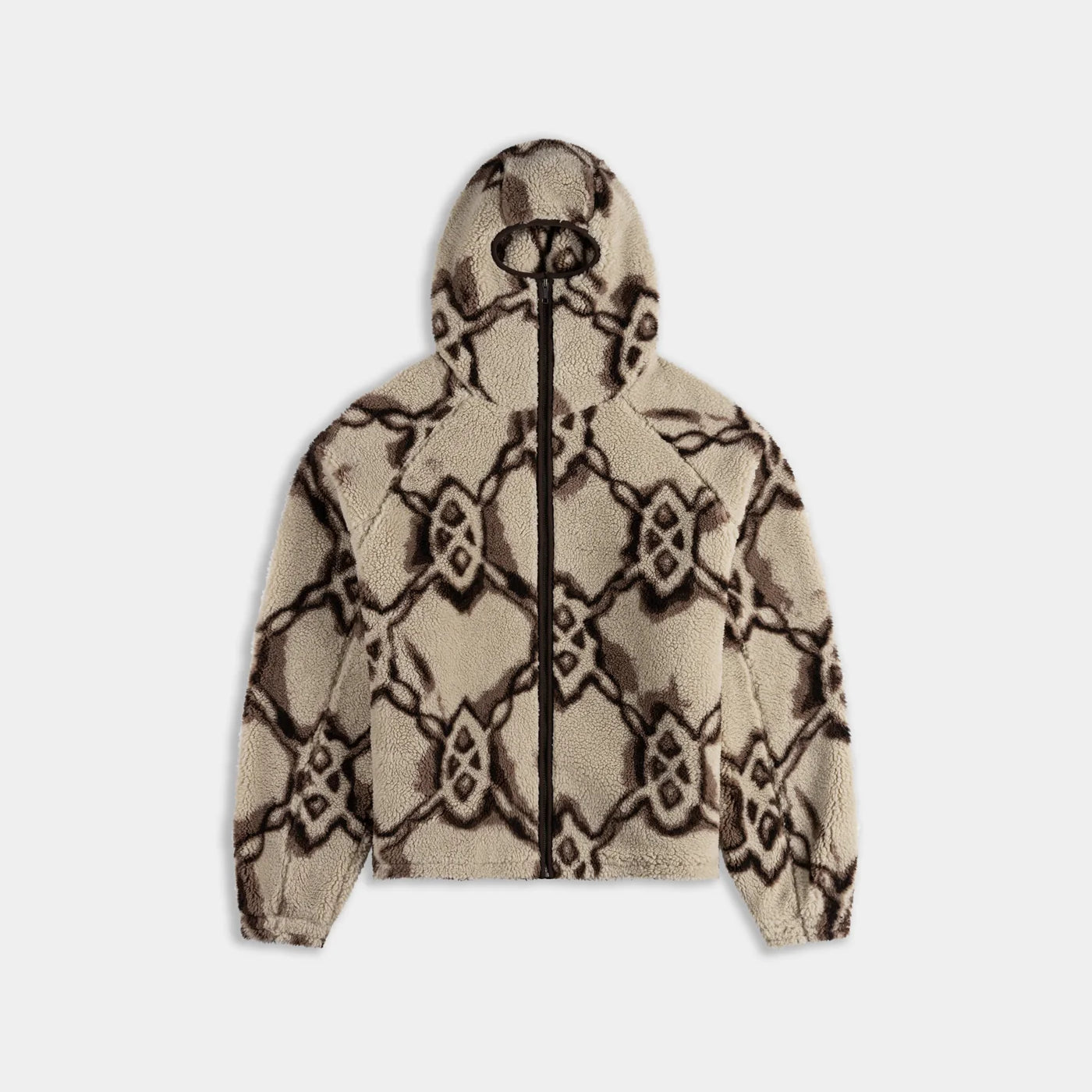DAILY PAPER - Burned shield sherpa hoodie - White - Headz Up 