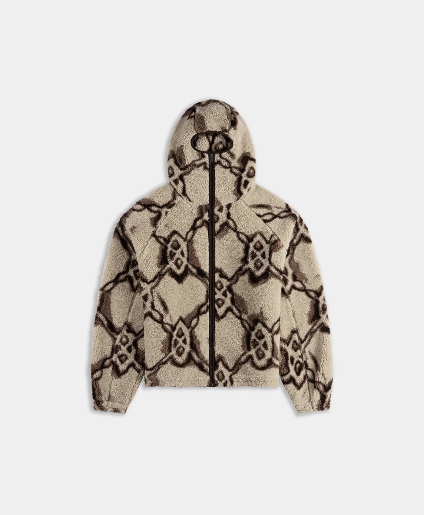 DAILY PAPER - Burned shield sherpa hoodie - White - Headz Up 