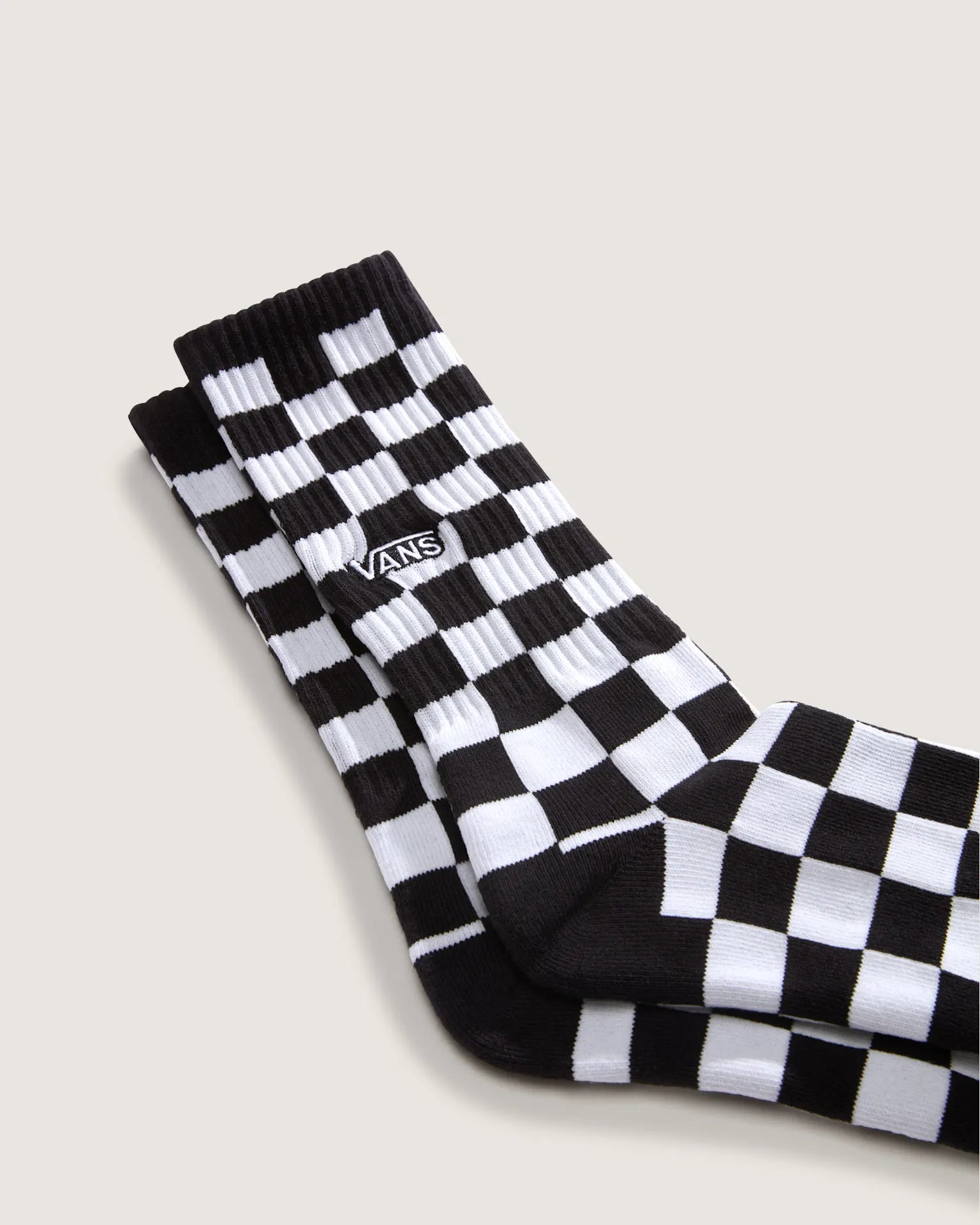 VANS - Checkerboard Crew Socks - Black/White - Headz Up 