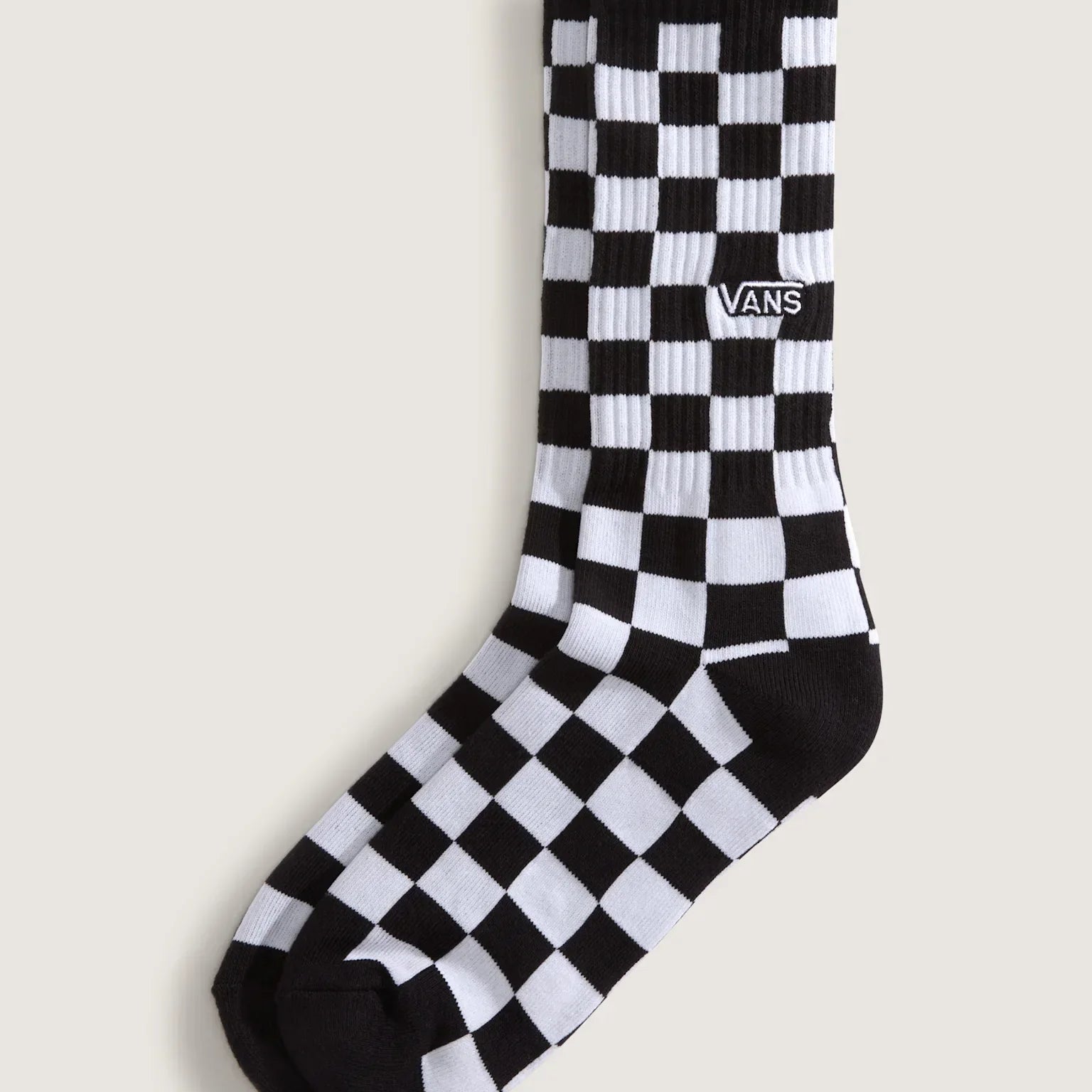 VANS - Checkerboard Crew Socks - Black/White - Headz Up 